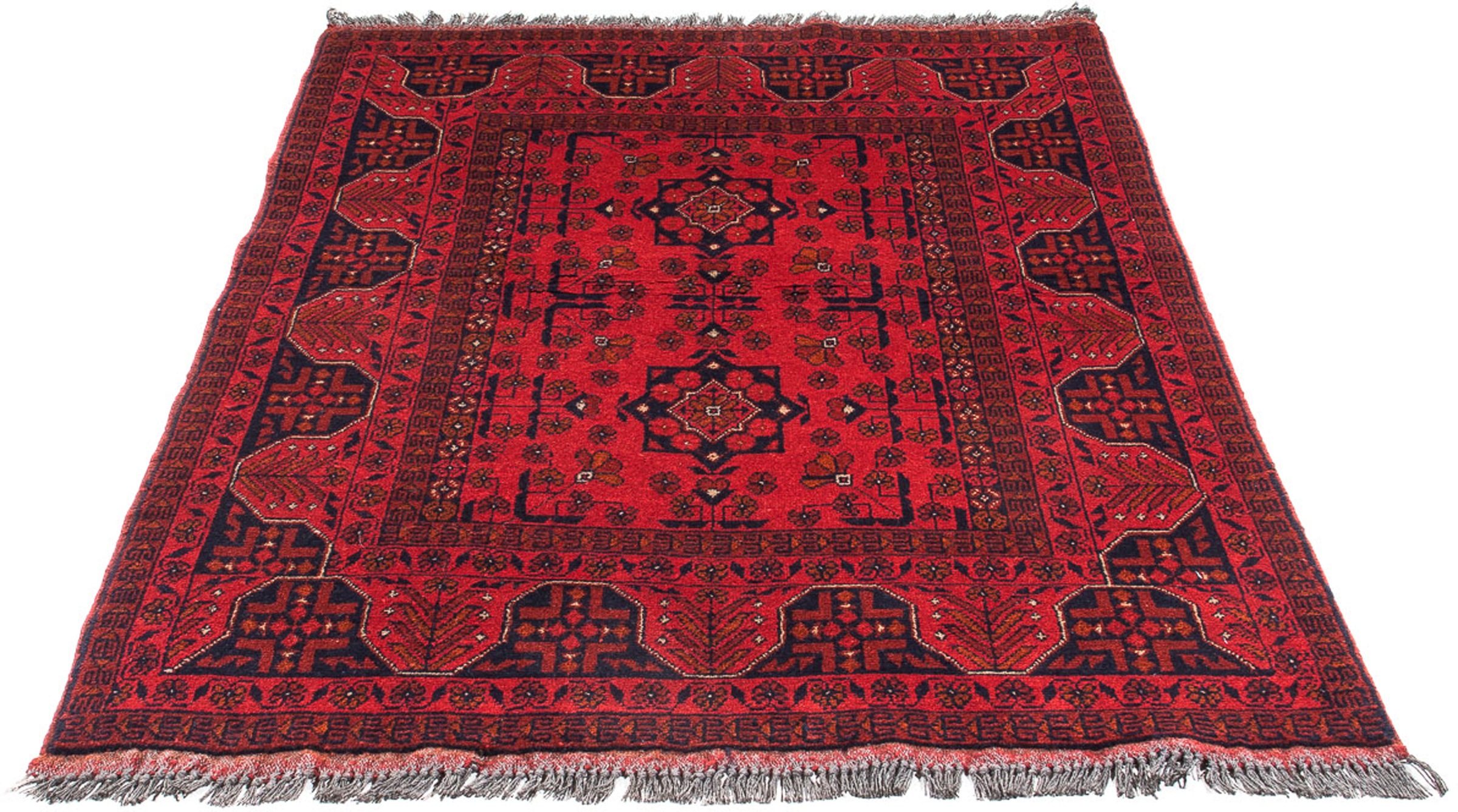 Image of morgenland Orientteppich »Afghan - Kunduz - 154 x 104 cm - dunkelrot«, rechteckig, 7 mm Höhe, Wohnzimmer, Handgeknüpft, Einzelstück mit Zertifikat bei Ackermann Versand Schweiz
