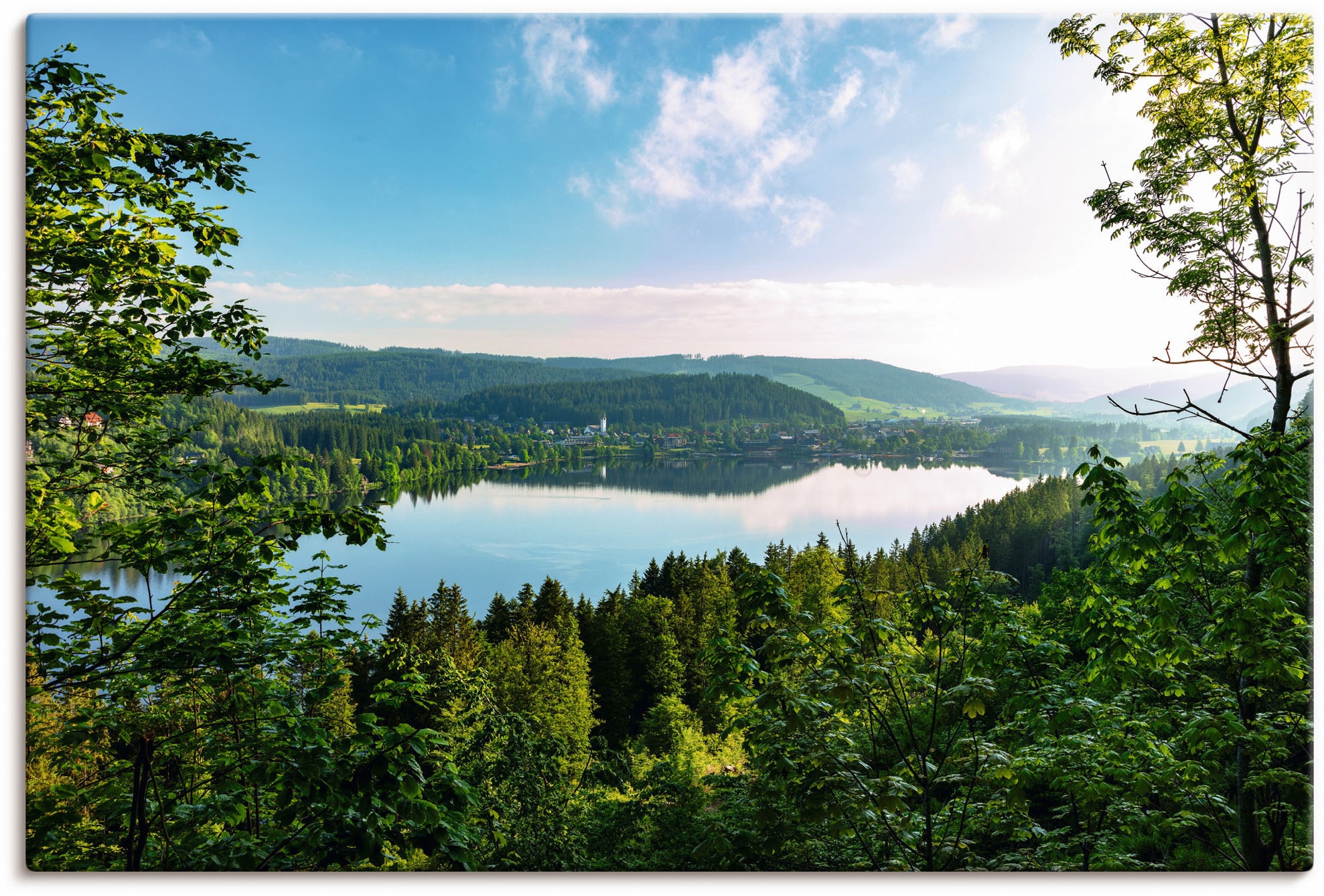 Image of Artland Leinwandbild "Blick auf den Titisee im Schwarzwald" Seebilder 1 Stk. tlg. auf Holzrahmen gespannt