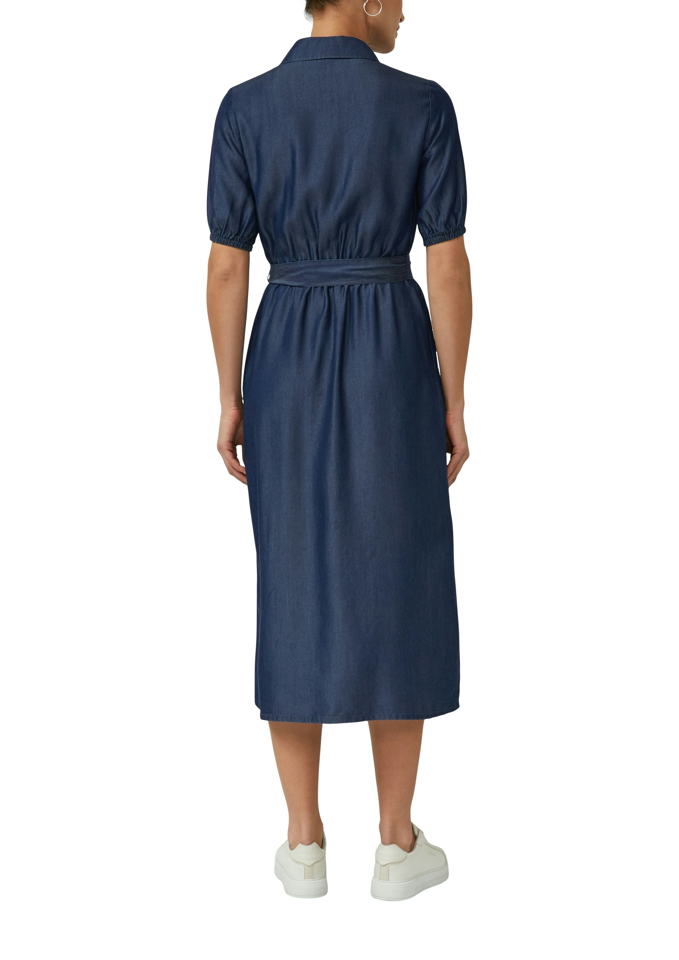 s.Oliver BLACK LABEL Robe chemisier Sans poches avec ceinture à nouer