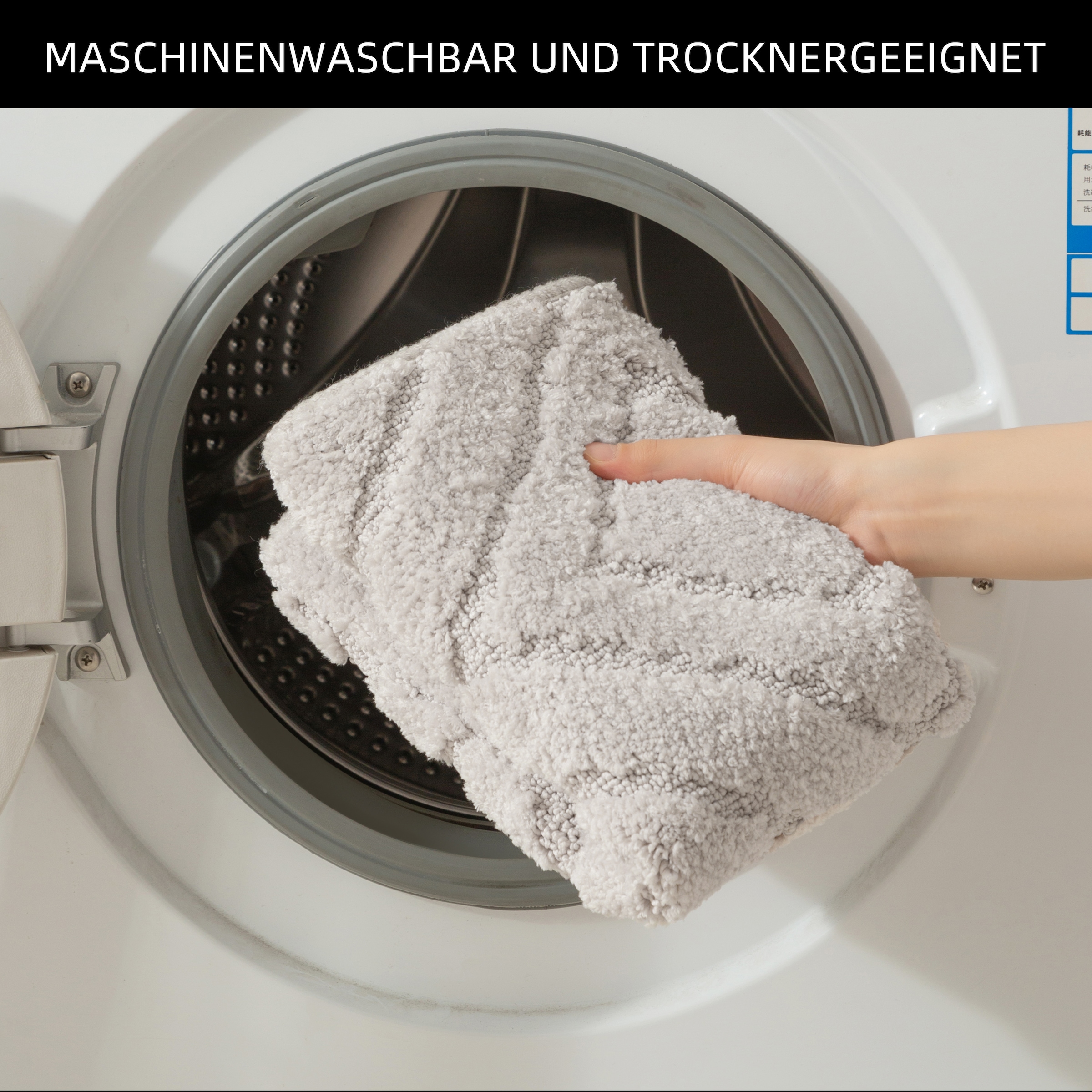my home Badematte »Louvres, Badvorleger, Badezimmer Teppich, Duschvorleger«, rutschhemmend beschichtet, schnell trocknend, Badteppich, Uni Farben, Hoch-Tief Effekt, Boho-Style