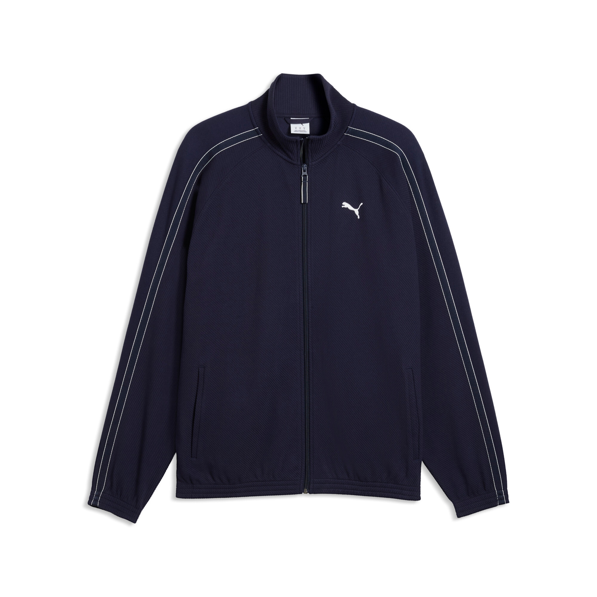 Image of PUMA Trainingsjacke "CLASS RELAXED MATERIAL TRACK JACKET" ohne Kapuze mit Stehkragen, unifarbenes Design, Relaxed Fit