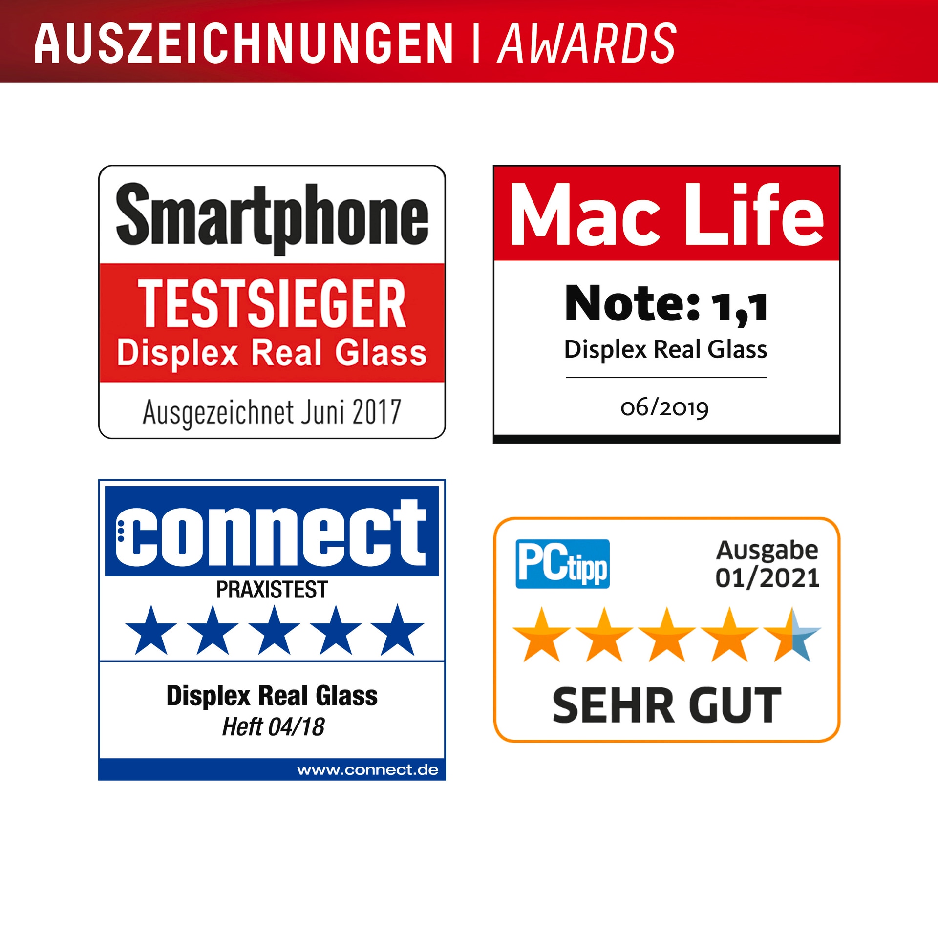 Displex Displayschutzglas »Real Glass Screen Protector inkl. Case«, für Apple iPhone 16e, Displayschutzfolie, Schutzfolie, Bildschirmschutz, kratz- & stossfest