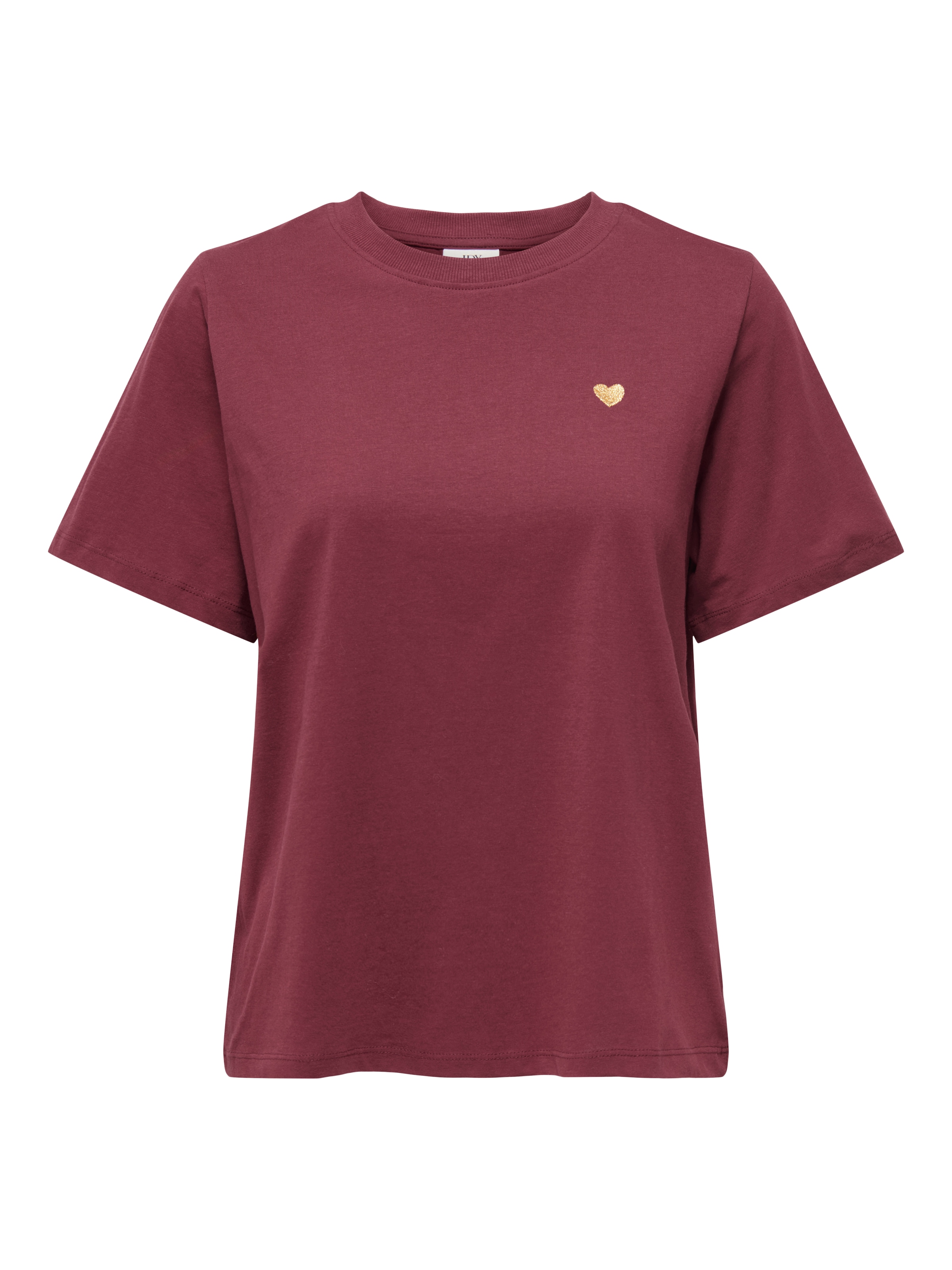 JDY T-shirt à manches courtes »JDYPISA S/S PRINT TOP JRS NOOS« mit Herz Stickerei