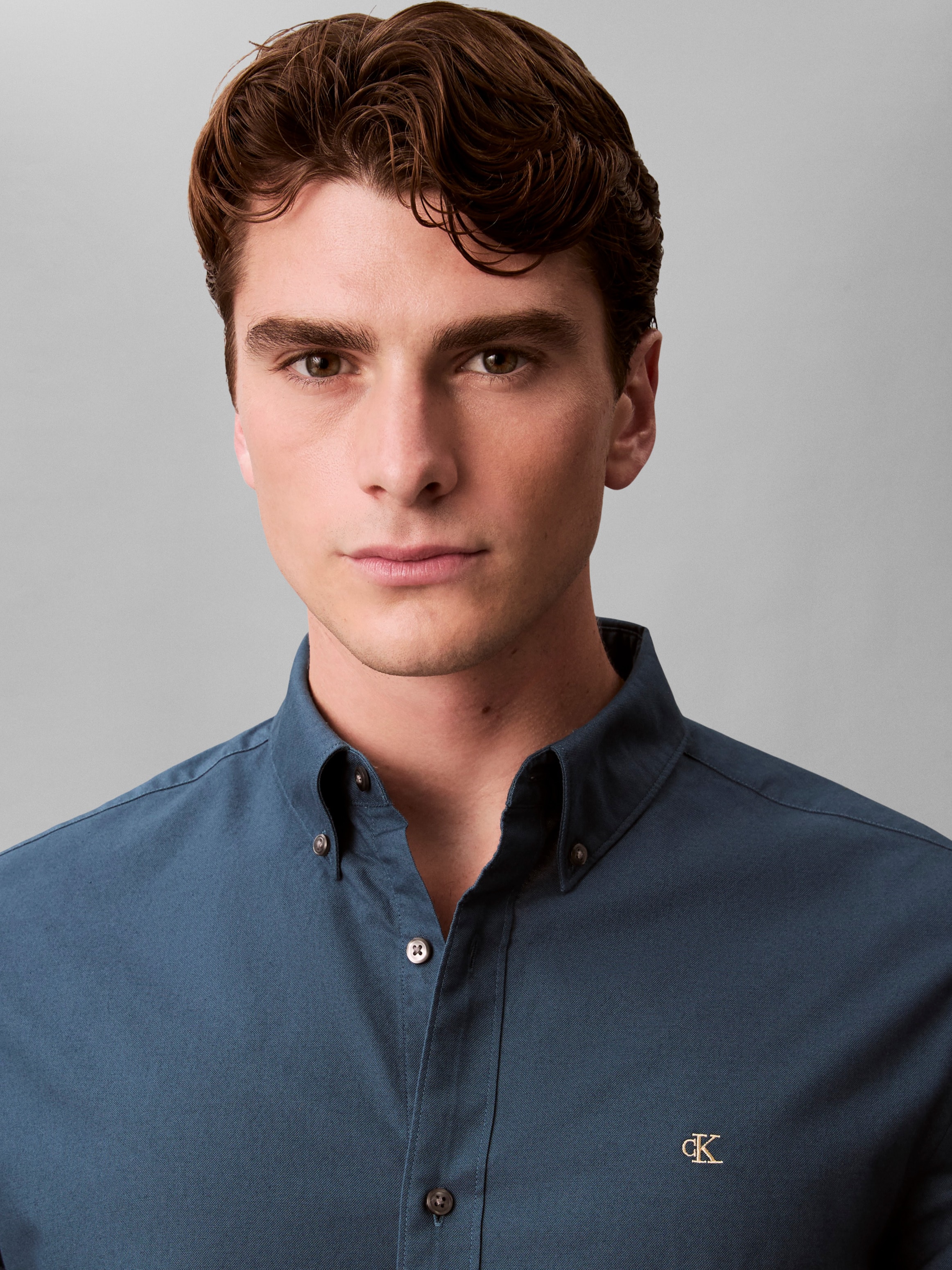 Calvin Klein Jeans Chemise à manches longues Button-Down-Kragen, Baumwoll-Stretch