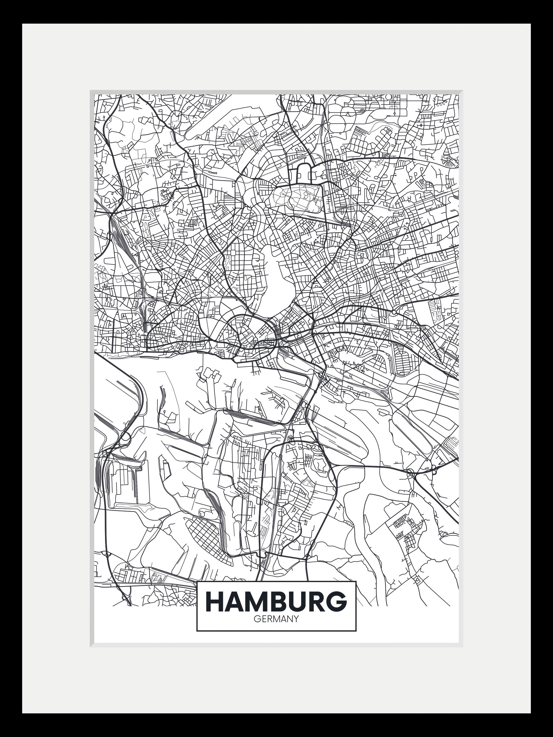 Image of queence Bild »Hamburg Stadtkarte«, Städte, (1 St.) bei Ackermann Versand Schweiz