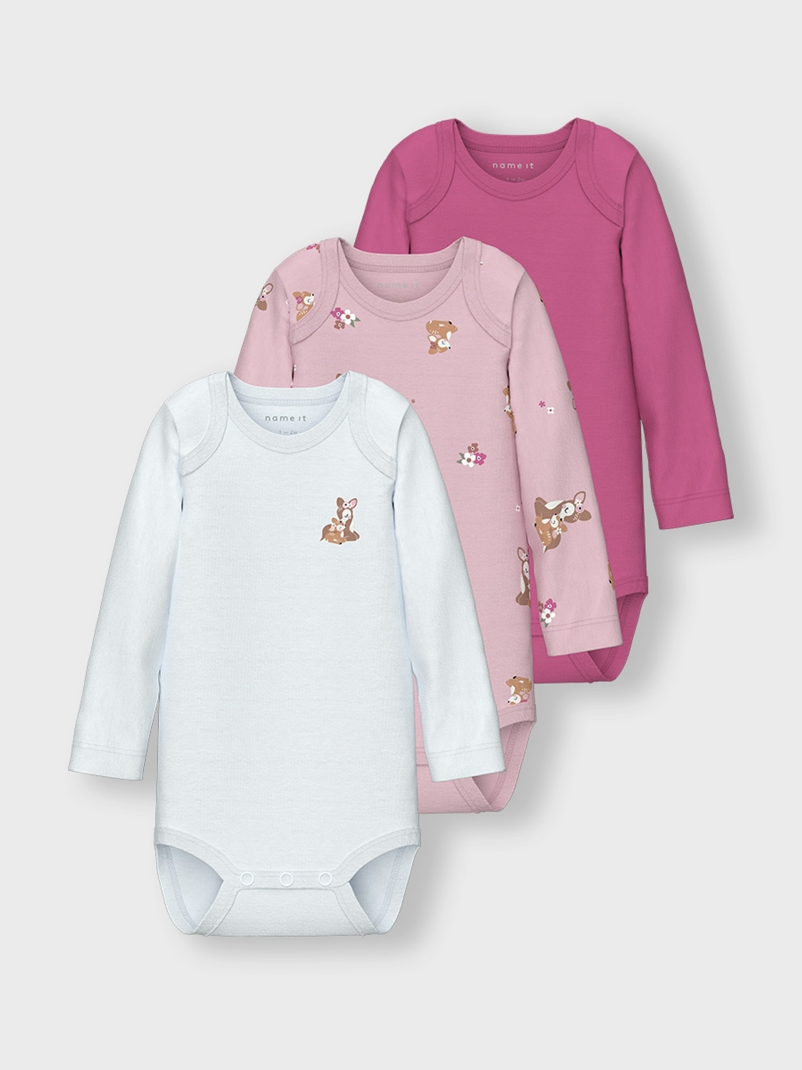 Name It Langarmbody »NBFBODY 3P LS IBIS ROSE DEER NOOS«