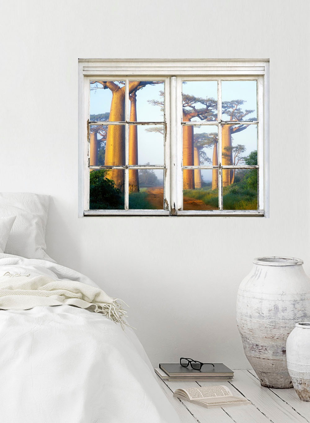 queence Wandsticker »Bäume«, Wandsticker, Wandbild, selbstklebend, 3D, Fenster
