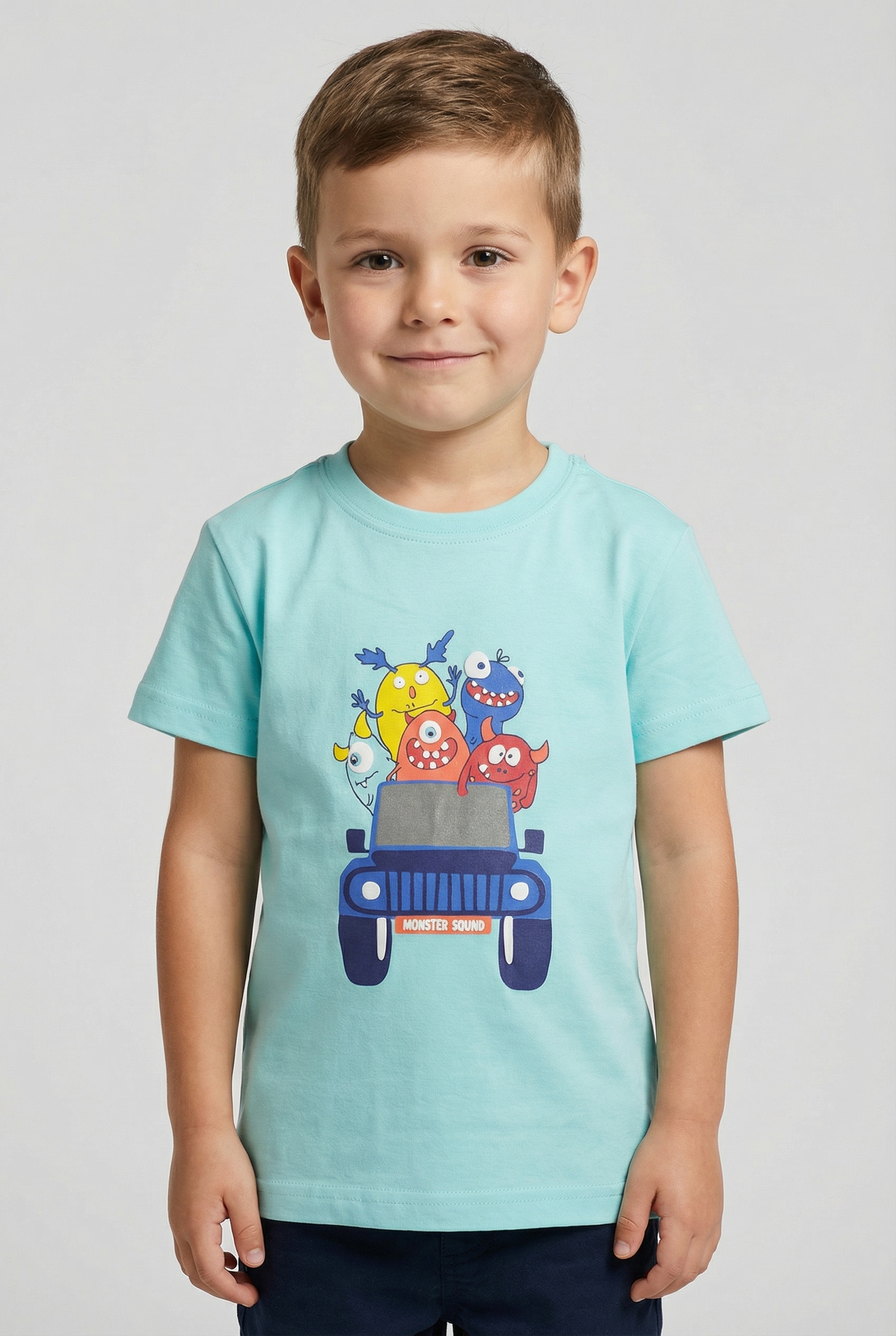 Blue Seven T-Shirt mit kurzem Arm, mit Druck und unifarben, aus Baumwolle