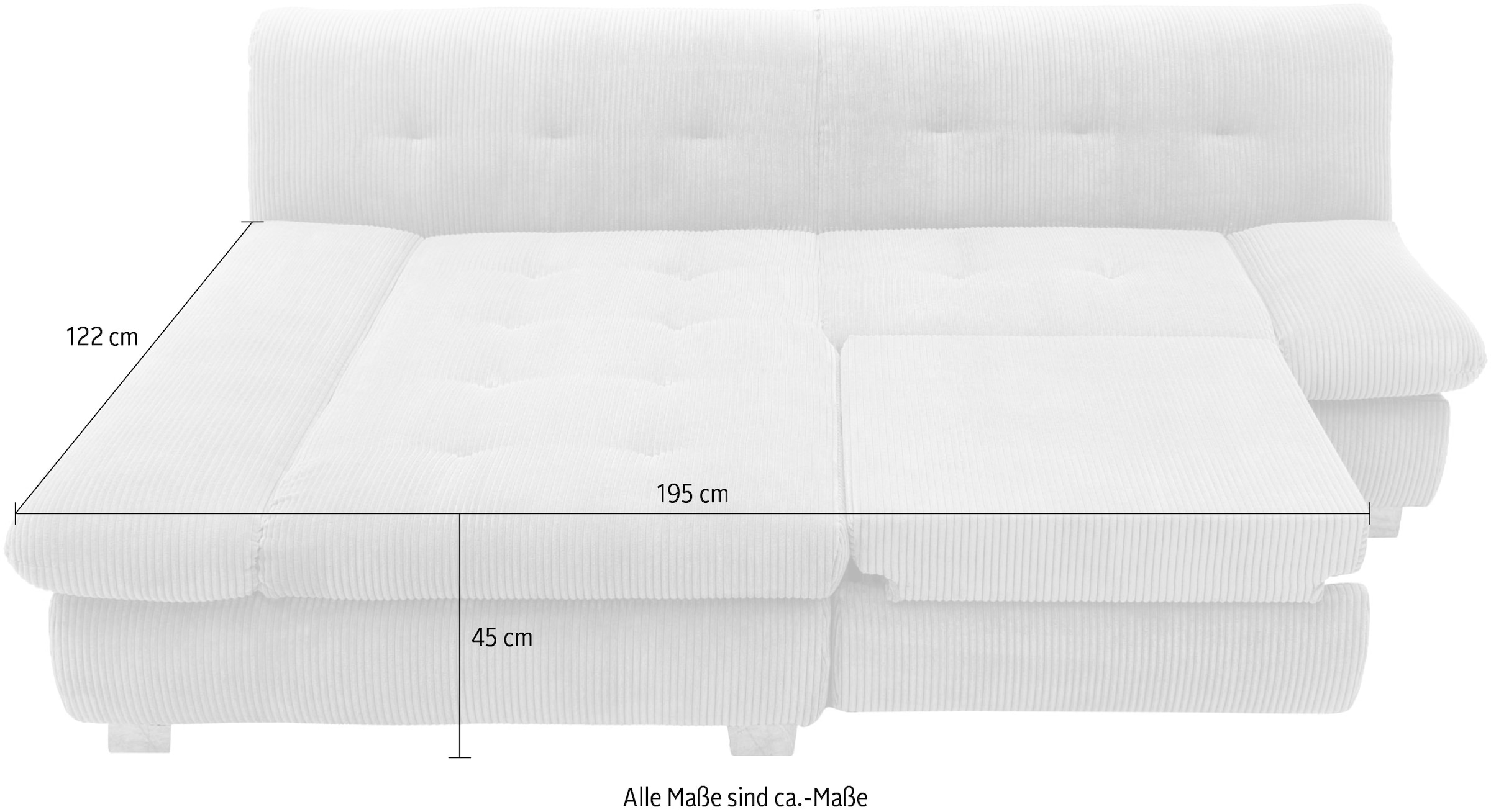 DOMO collection Ecksofa »100031 kompakte Stellmasse, komfortabel und bequem, L-Form«, wahlweise mit Bettfunktion und Armteilverstellung. Breite 234cm
