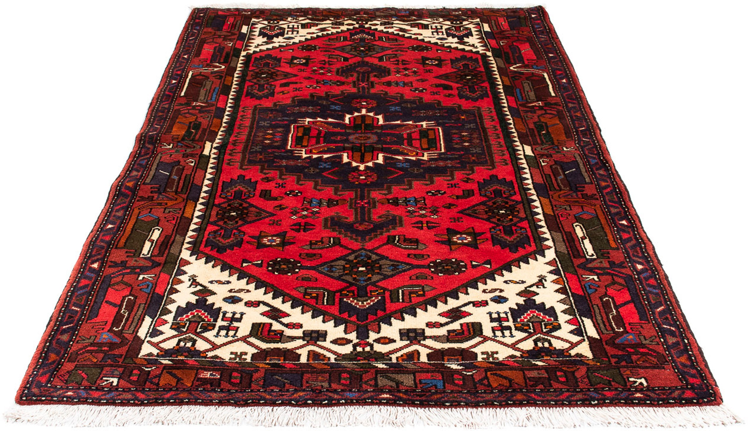 Image of morgenland Orientteppich »Perser - Nomadic - 203 x 129 cm - dunkelrot«, rechteckig, 10 mm Höhe, Wohnzimmer, Handgeknüpft, Einzelstück mit Zertifikat bei Ackermann Versand Schweiz