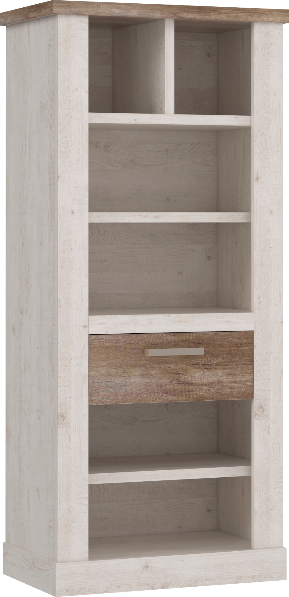 FORTE Bücherregal Höhe  160 cm, Aktenregal mit Schublade, im Landhausstil