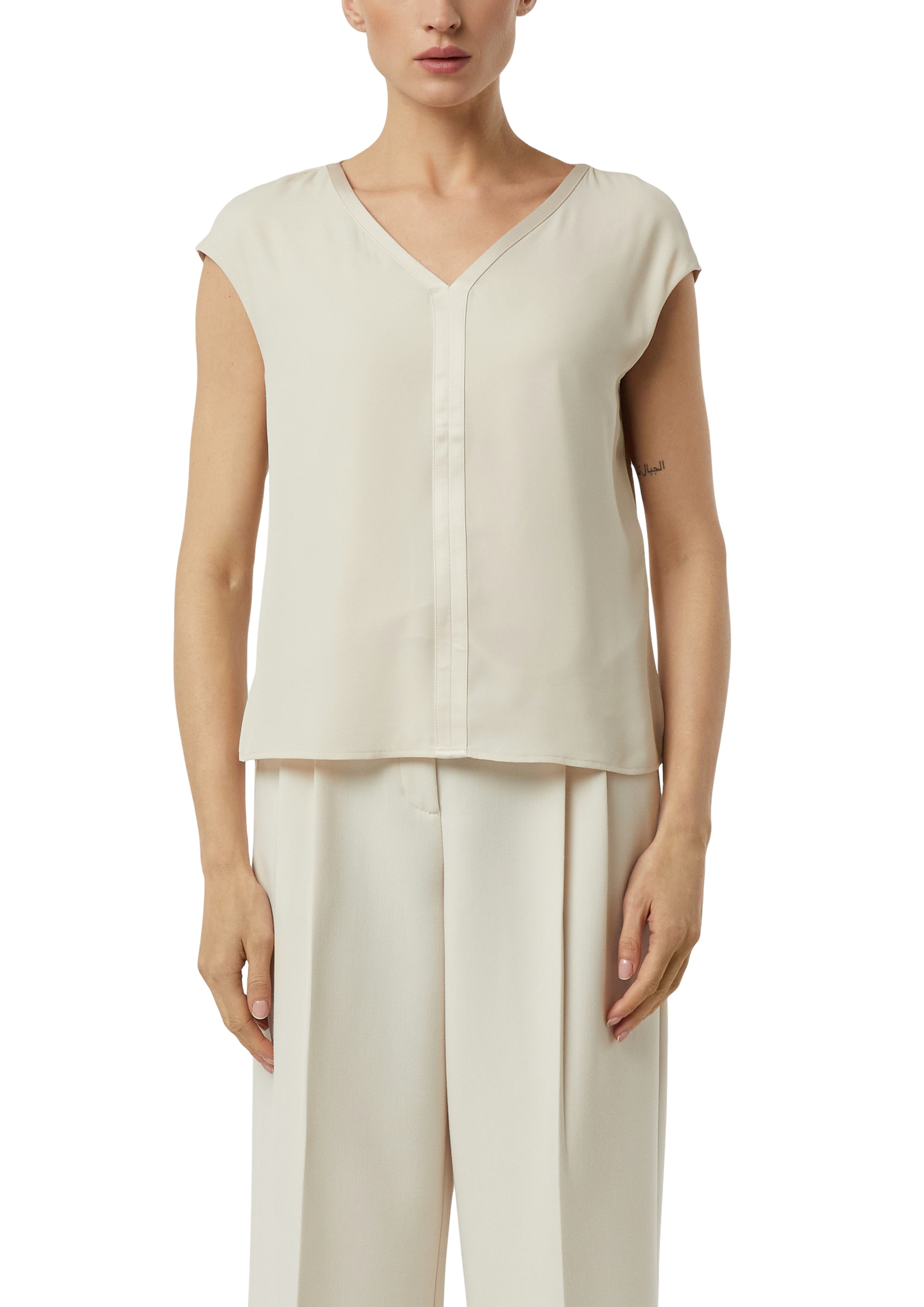 Image of Comma Blusenshirt Sommer-Top mit V-Ausschnitt, ärmellos