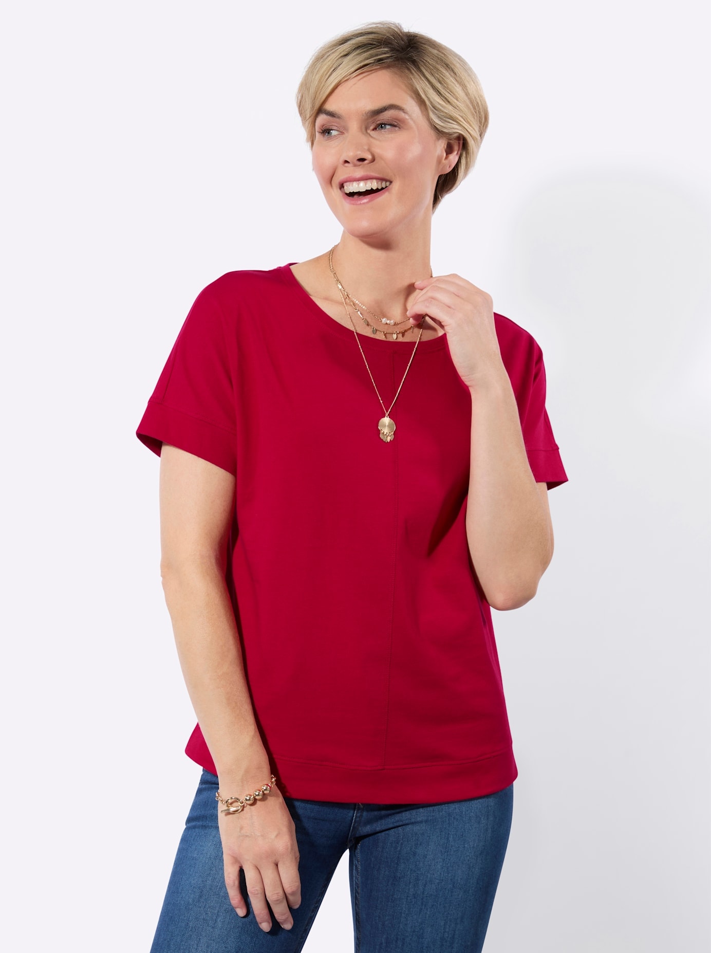 Image of Classic Basics Rundhalsshirt "Halbarmshirt" 1 tlg.