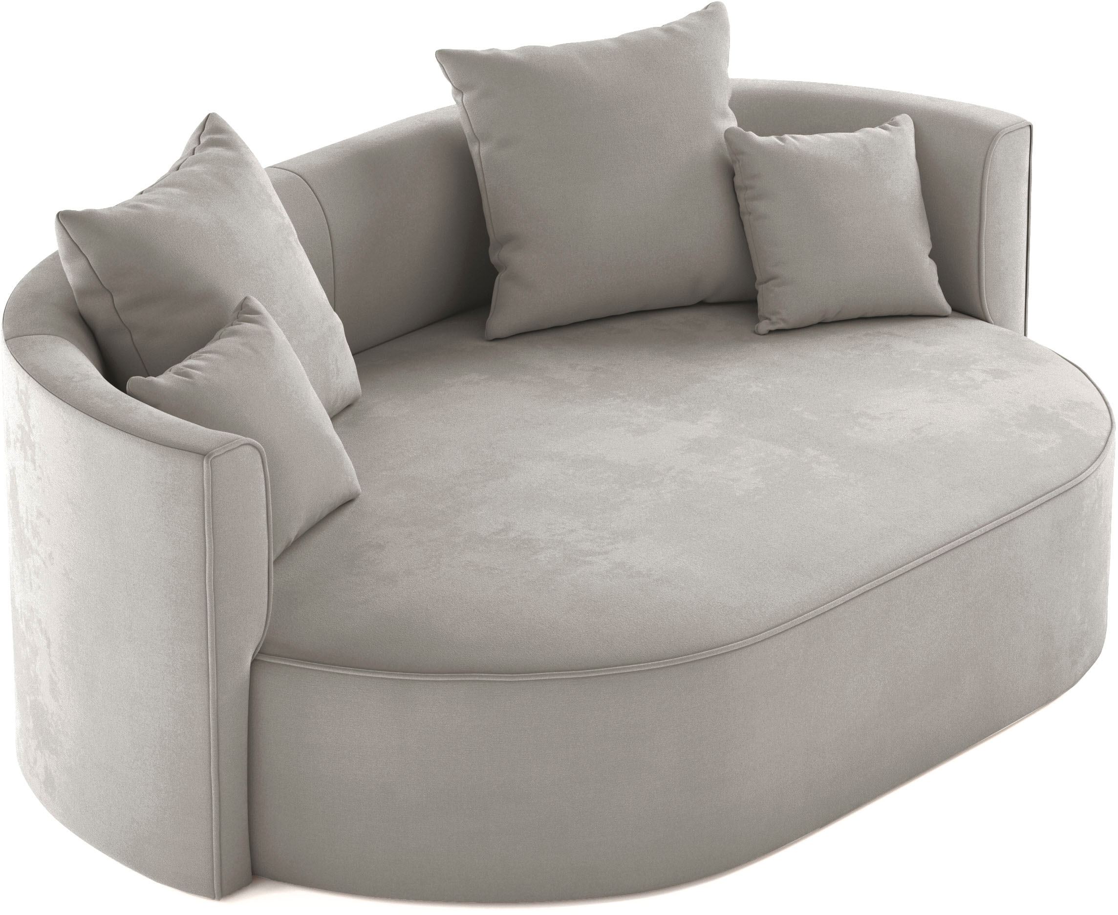 LeGer Home by Lena Gercke 2,5-places »ISALIE, rundes Loungesofa, mit Kissen, perfekt gepolstert« moderne Stoffe, mit 4 Zierkissen, extra grosse Sitzfläche