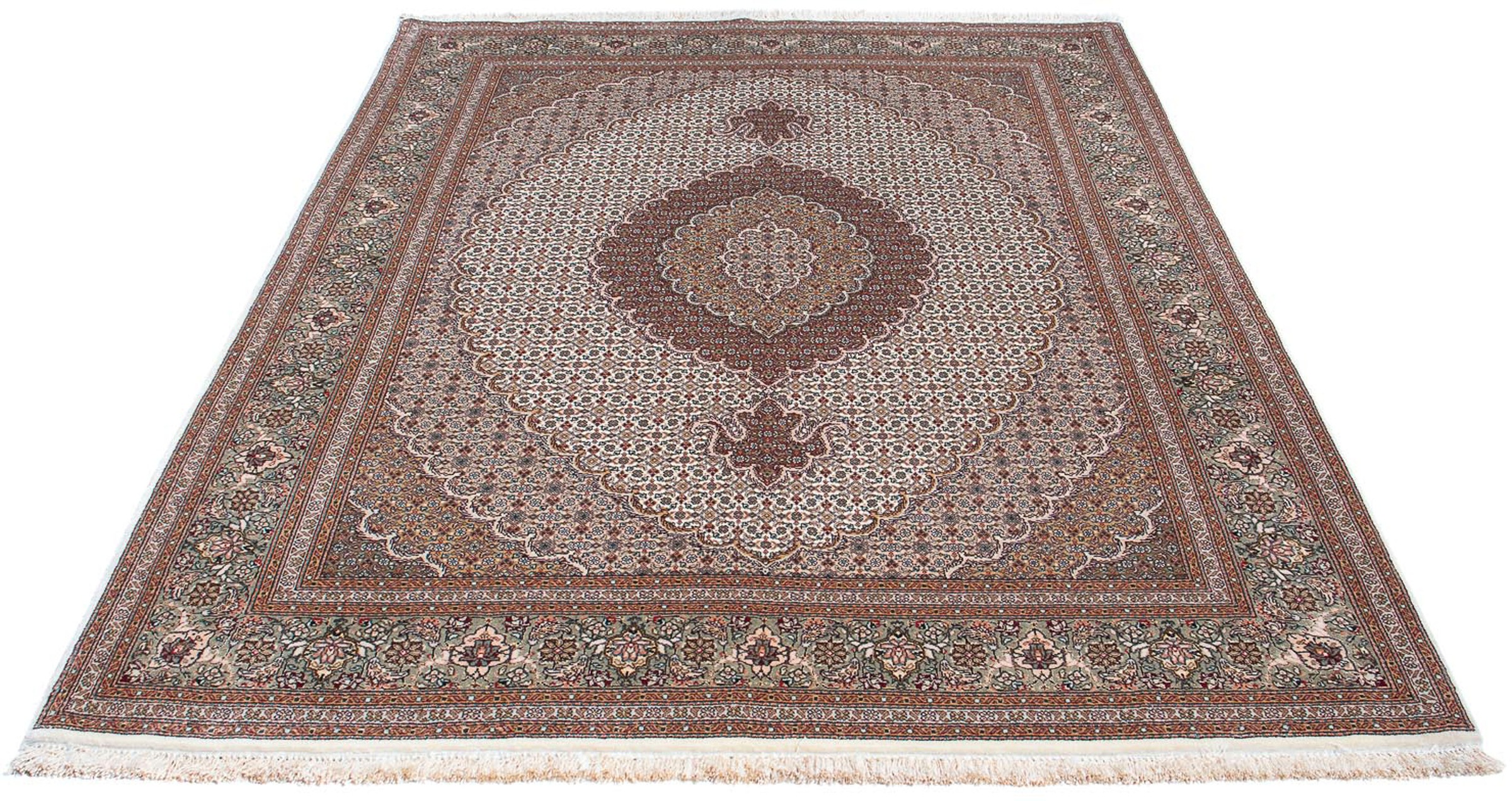 Image of morgenland Orientteppich »Perser - Täbriz - 210 x 152 cm - beige«, rechteckig, 10 mm Höhe, Wohnzimmer, Handgeknüpft, Einzelstück mit Zertifikat bei Ackermann Versand Schweiz