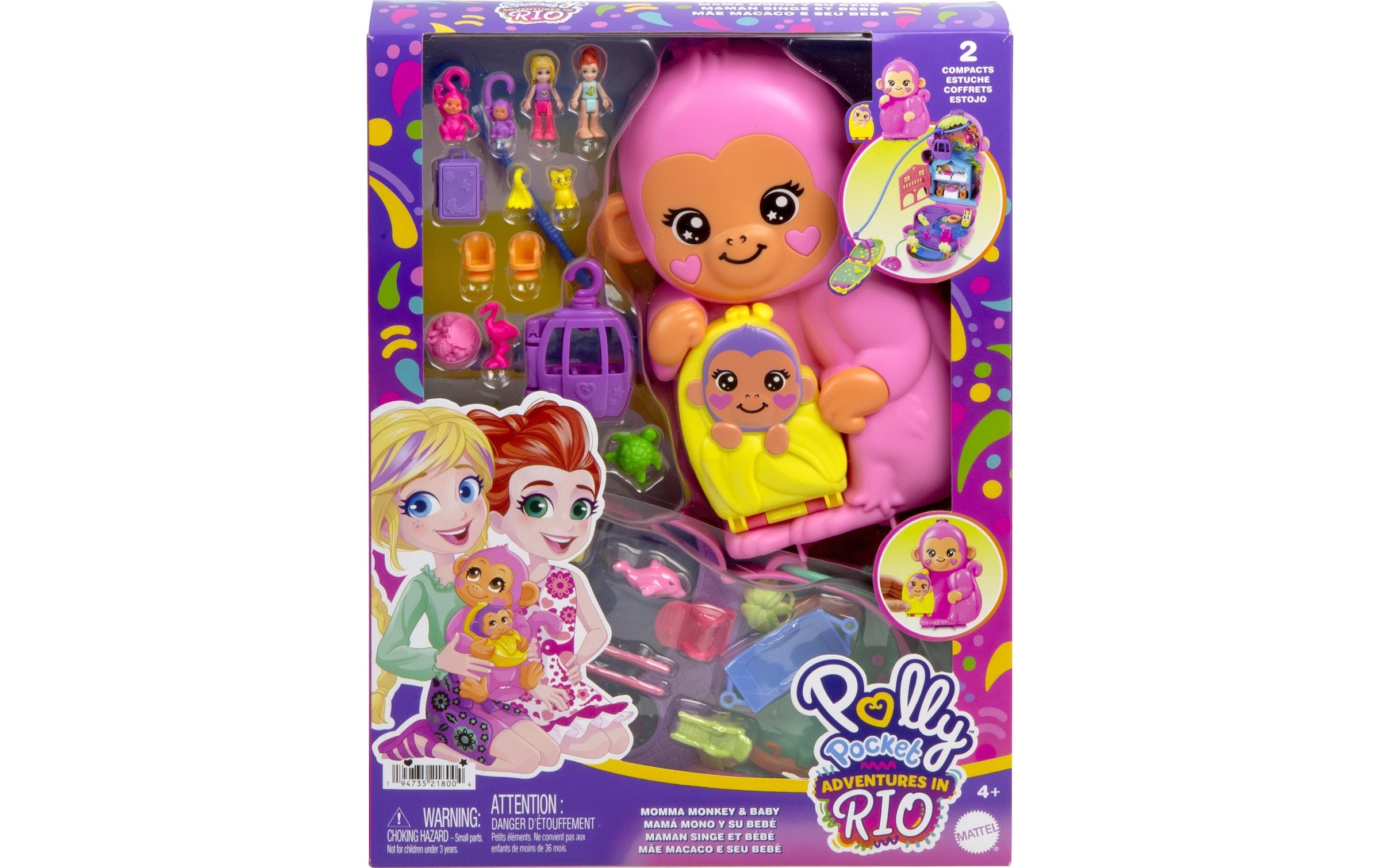 Polly Pocket Puppenhaus »Affenmama und Baby«