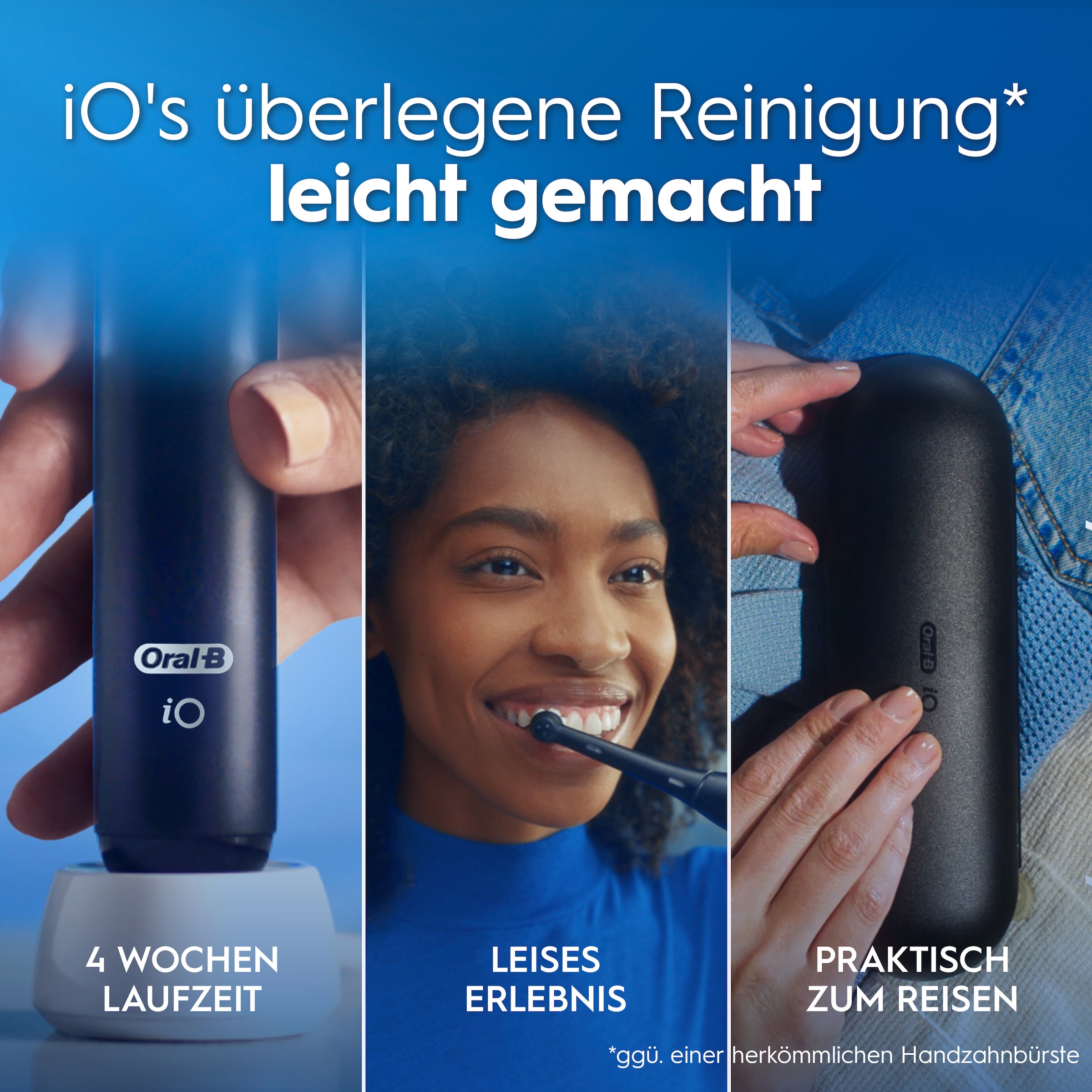 Oral-B Brosse à dents électrique »iO Series 2« 1 cuis Aufsteckbürsten pour un nettoyage optimal, étui de voyage