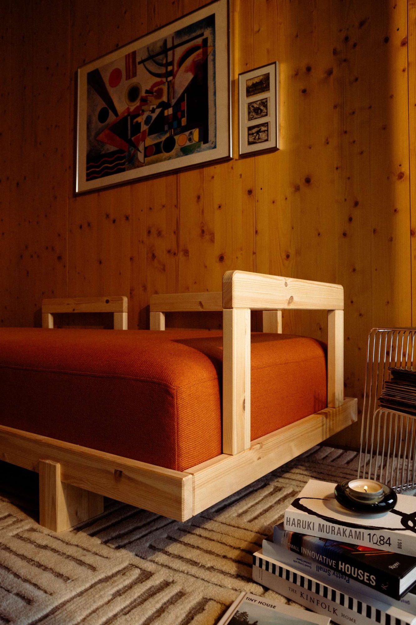 Karup Design Canapé-lit »Stay Sofa Bed, mit Bettfunktion & Boxspring, 3 Sitzer aus Massivholz« Boxspring-Matratze mit Sprungfedern, 90 x 200 cm, Made in Europe