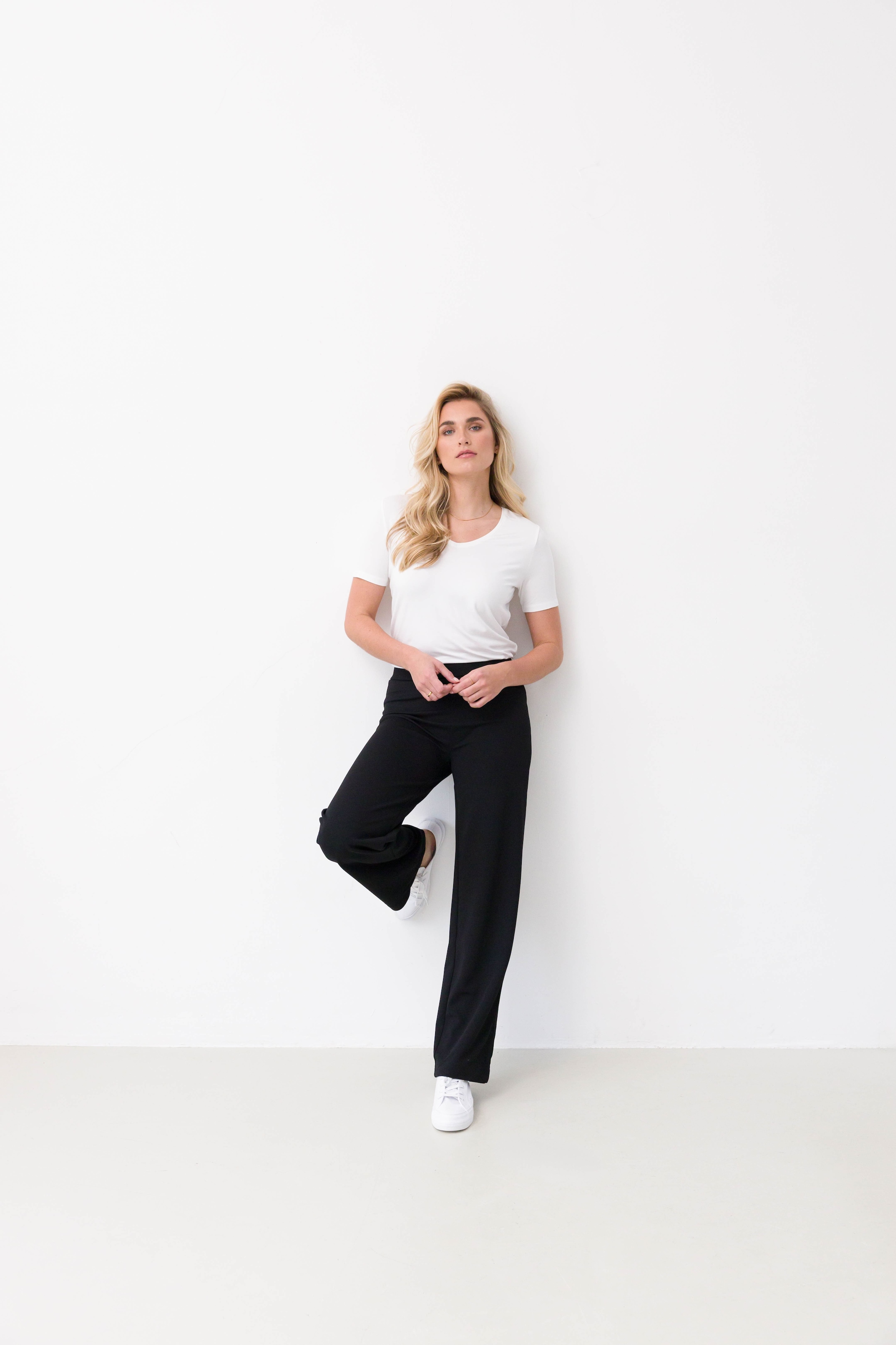 Base Level Pantalon en tissu  pantalon d'été évasé avec élasthanne