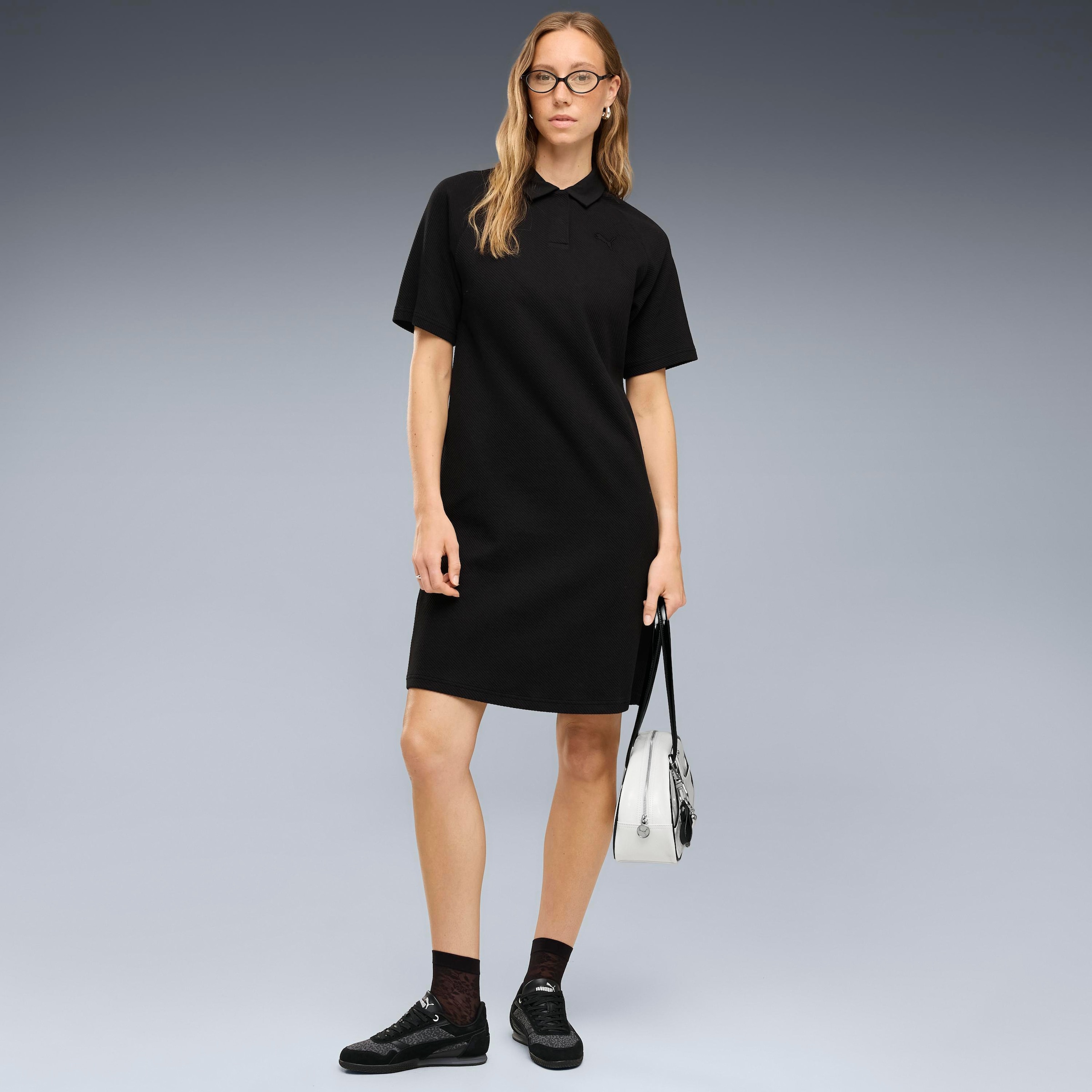 PUMA Jupe en sweat »CLASS POLO DRESS« Design uni, longueur couvrant les genoux, en mélange de coton