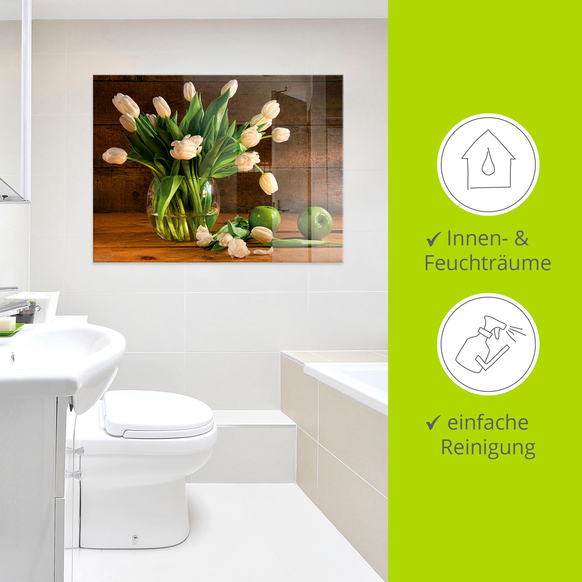 Artland Glasbild »Tulpen in Glasvase« Blumen 1 Stk. tlg. in verschiedenen Grössen