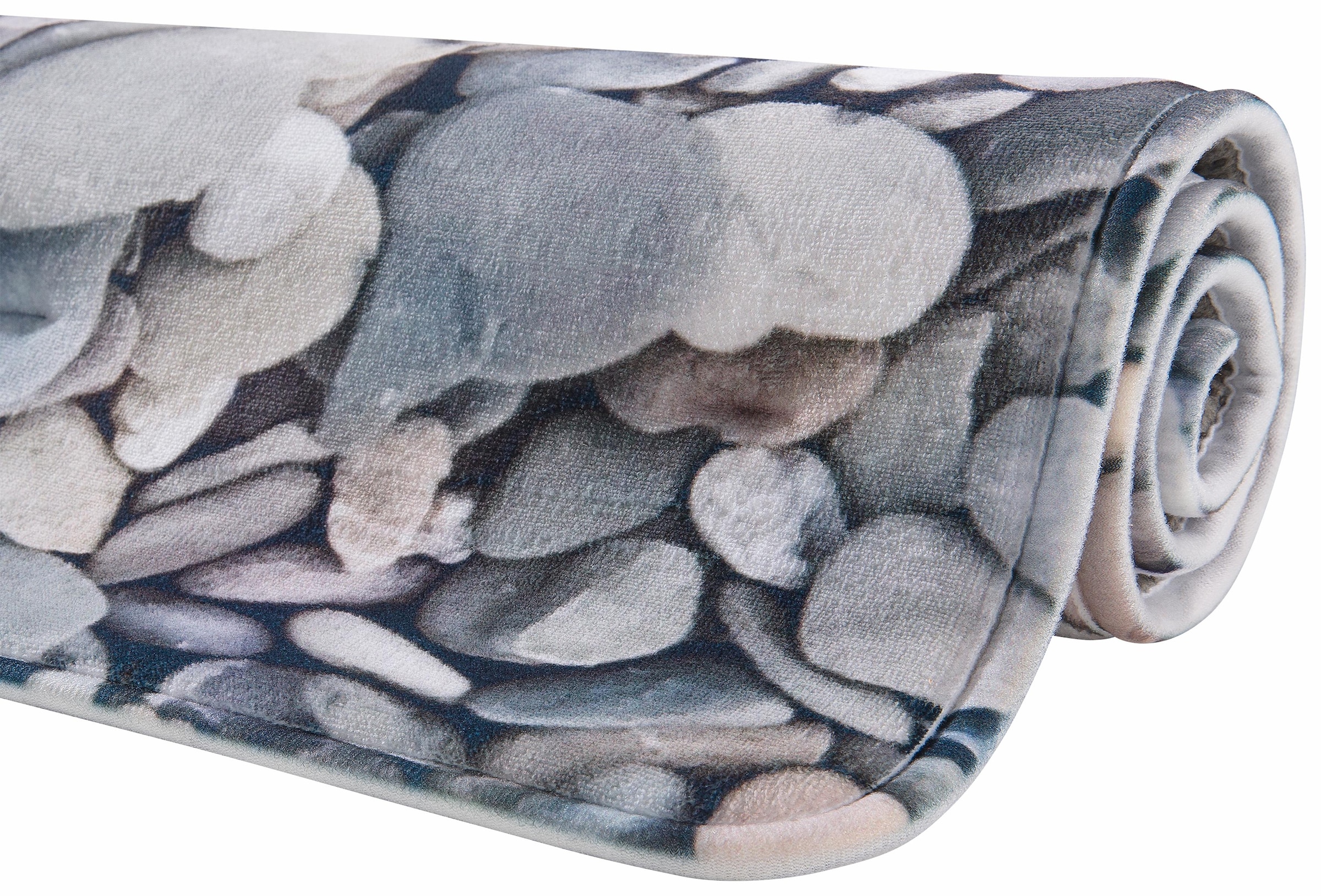 my home Badematte »Steine«, Höhe 14 mm, rutschhemmend beschichtet-Memory Schaum, fussbodenheizungsgeeignet-schnell trocknend-strapazierfähig, mit Foto-Motiv, auch als 2 teiliges Badematten Set erhältlich