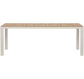 Image of Schou Gartentisch "Noah 205 x 90cm" Robuster Gartentisch mit Metallgestell und Teakholztischplatte