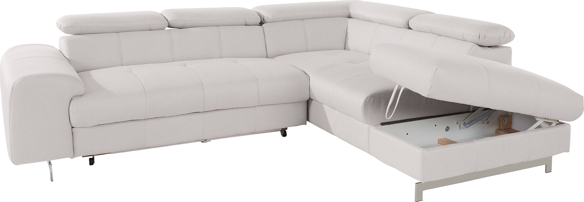COTTA Polstergarnitur »Chef«, (Set, 2 tlg.), bestehend aus Ecksofa und Hocker, mit Kopfteilverstellung