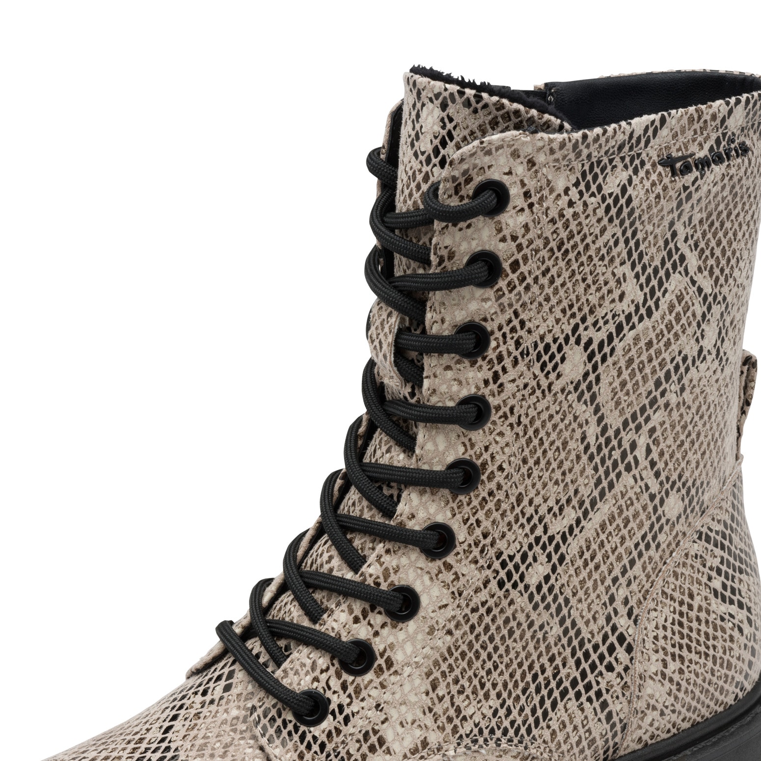 Tamaris Schnürstiefelette  , Blockabsatz, Schnürboots mit trendiger Prägung