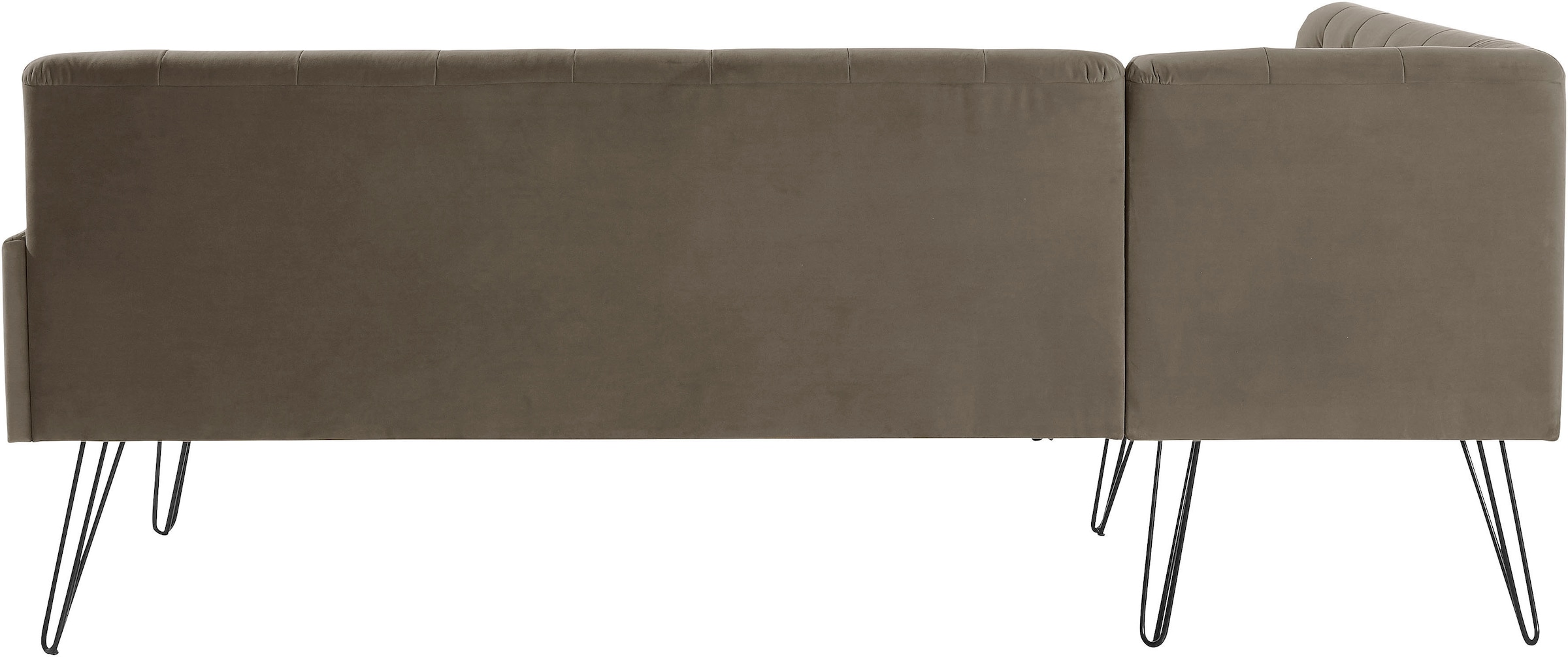 exxpo - sofa fashion Eckbank »Doppio, Chesterfield Optik, komfortabel und bequem, hohe Designfüsse«, Frei im Raum stellbar
