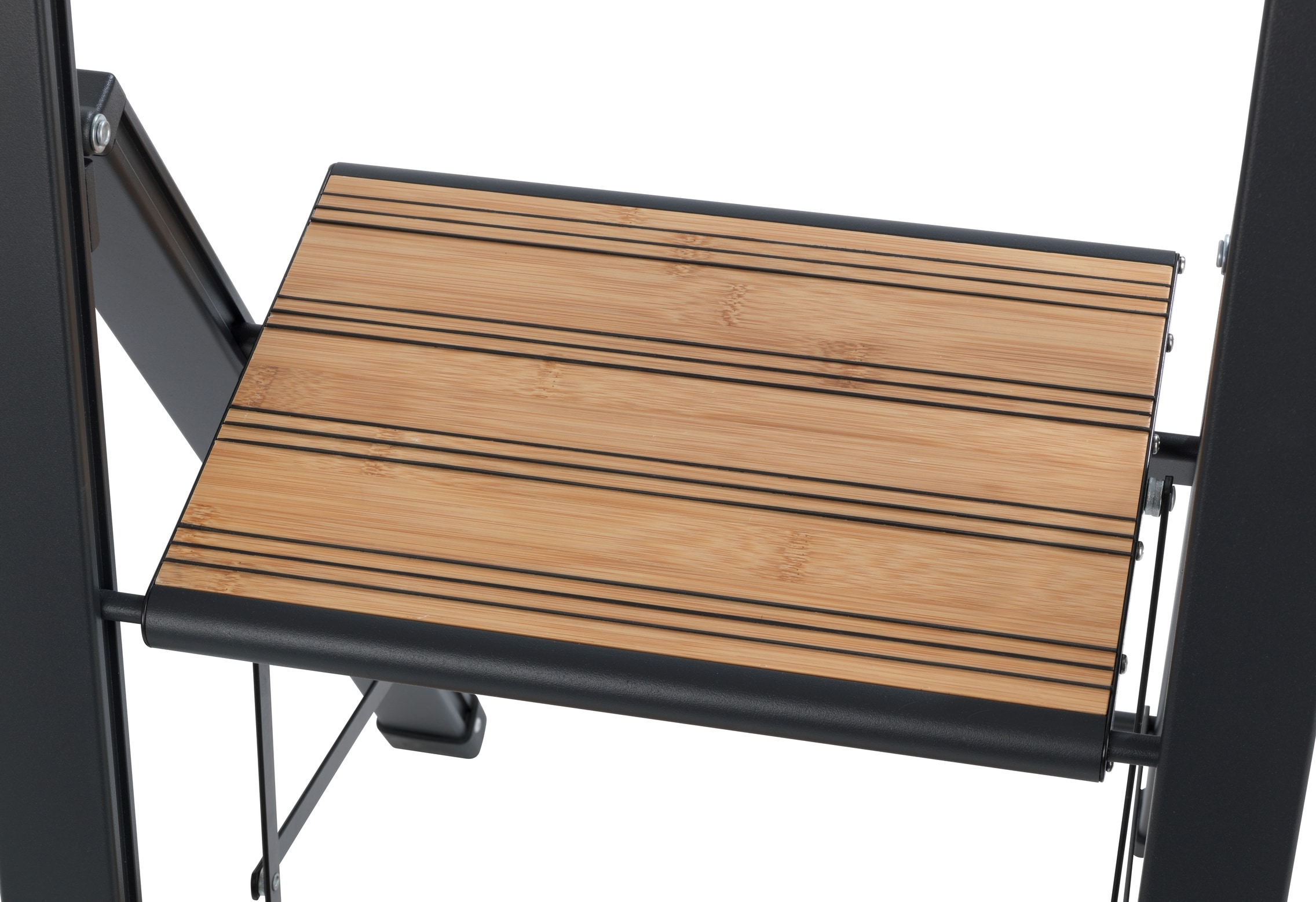 WENKO Trittleiter »Modell Alu-Design«, rutschsichere XXL-Stufen, robustes Aluminium in Kombination mit Bambus