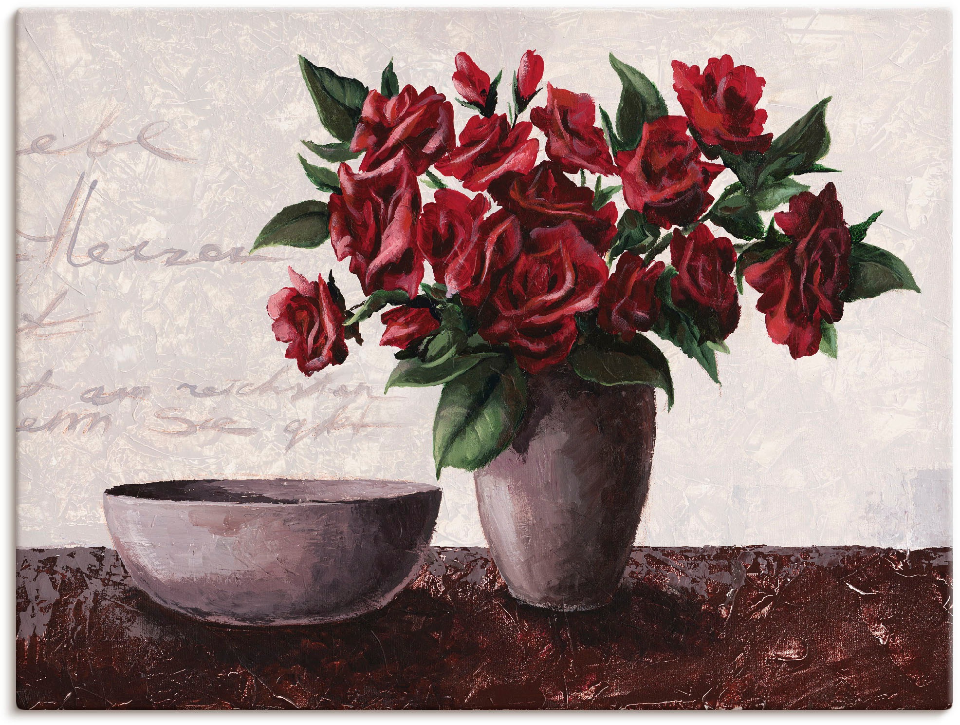 Image of Artland Wandbild »Rosen«, Vasen & Töpfe, (1 St.), in vielen Grössen & Produktarten - Alubild / Outdoorbild für den Aussenbereich, Leinwandbild, Poster, Wandaufkleber / Wandtattoo auch für Badezimmer geeignet bei Ackermann Versand Schweiz