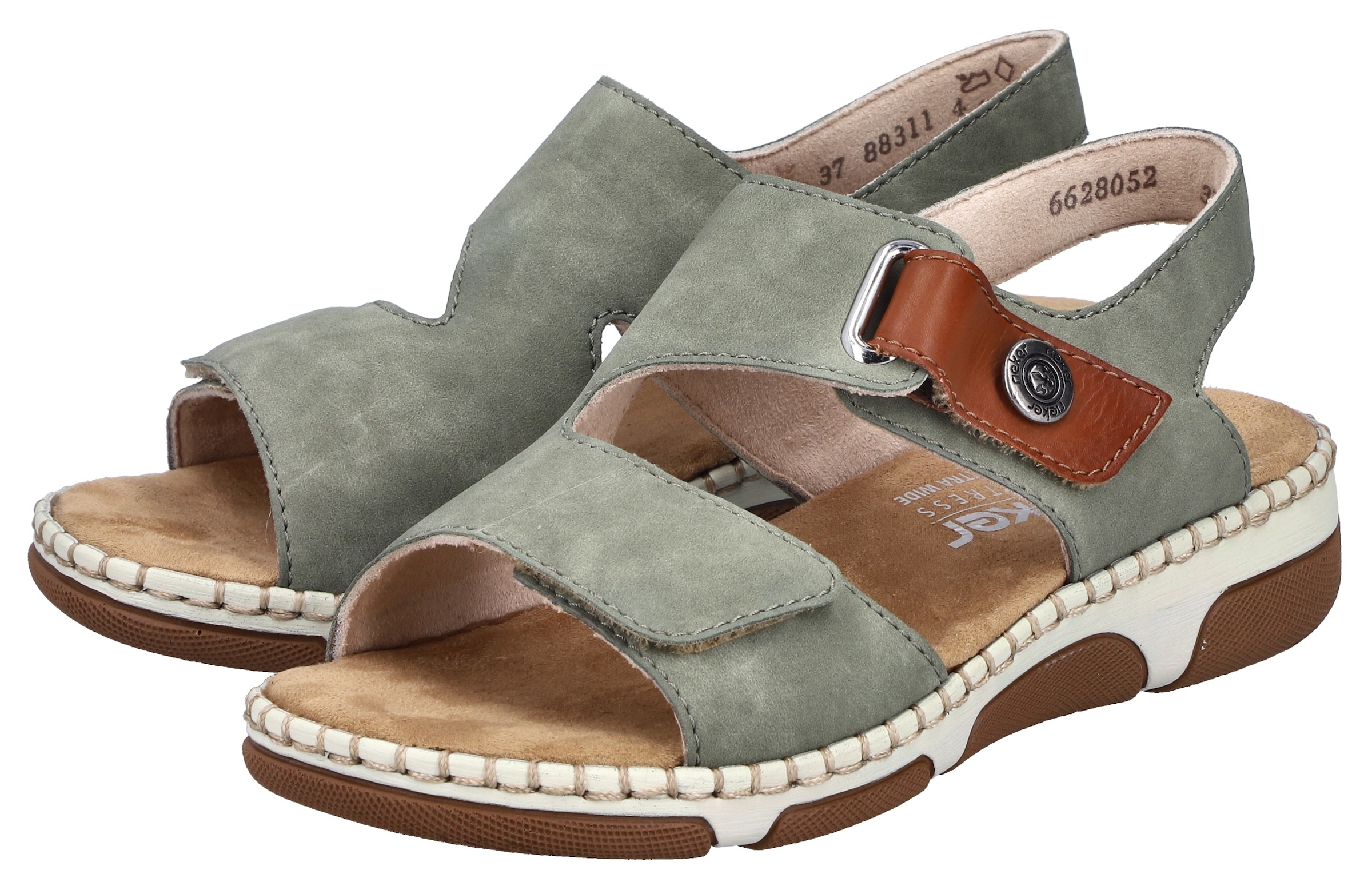 Image of Rieker Sandale Sommerschuh, Klettschuh mit aufwändiger Ziernaht an der Laufsohle