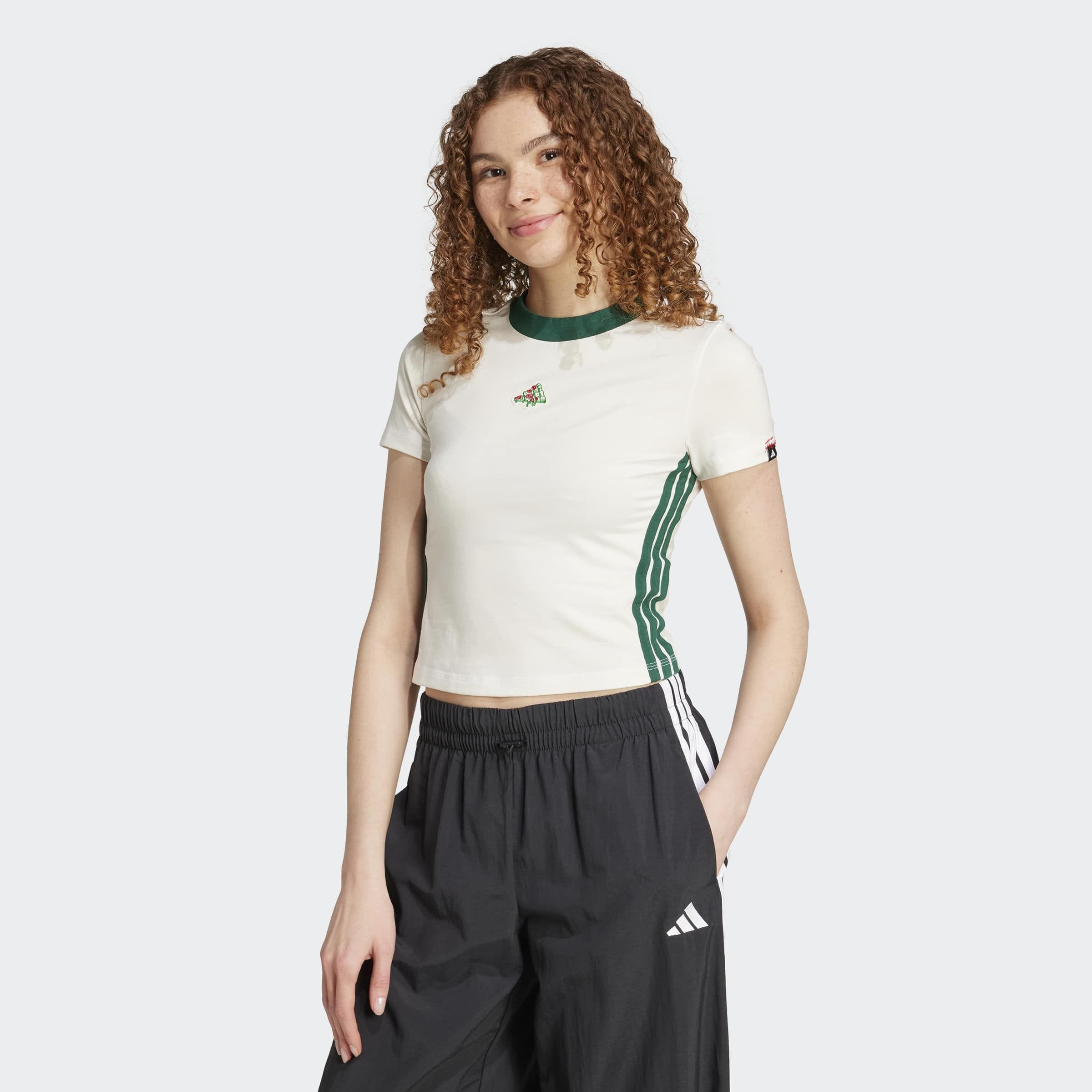 Image of adidas Sportswear T-Shirt "PIZZA TEE" aus Baumwolljersey mit Elasthan, pflegeleicht