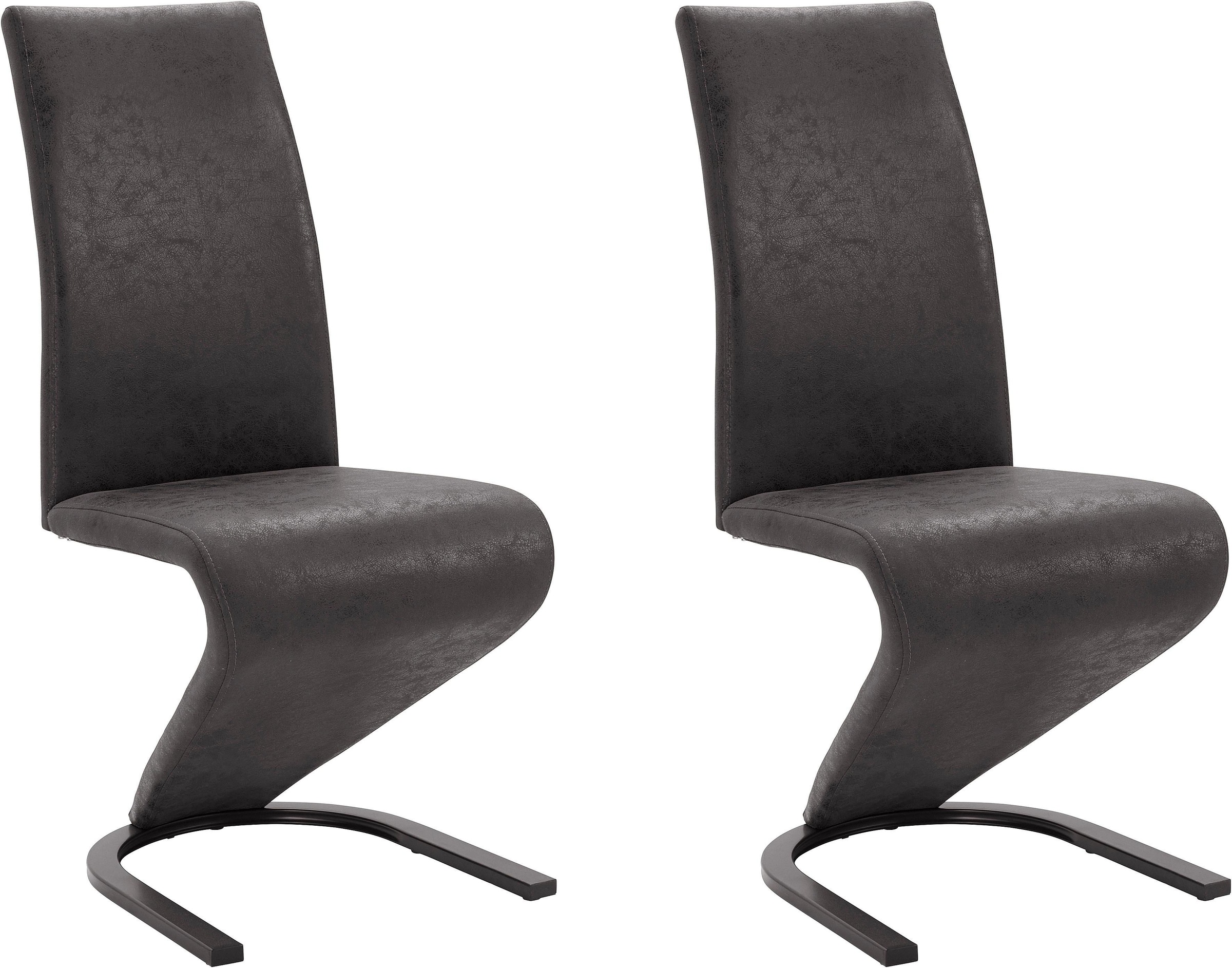 OTTO home Esszimmerstuhl "Ziri Schwingstuhl" (Set) 2 Stk.Bezug aus strapazierfähiger Microfaser, schwarzes Metallgestell