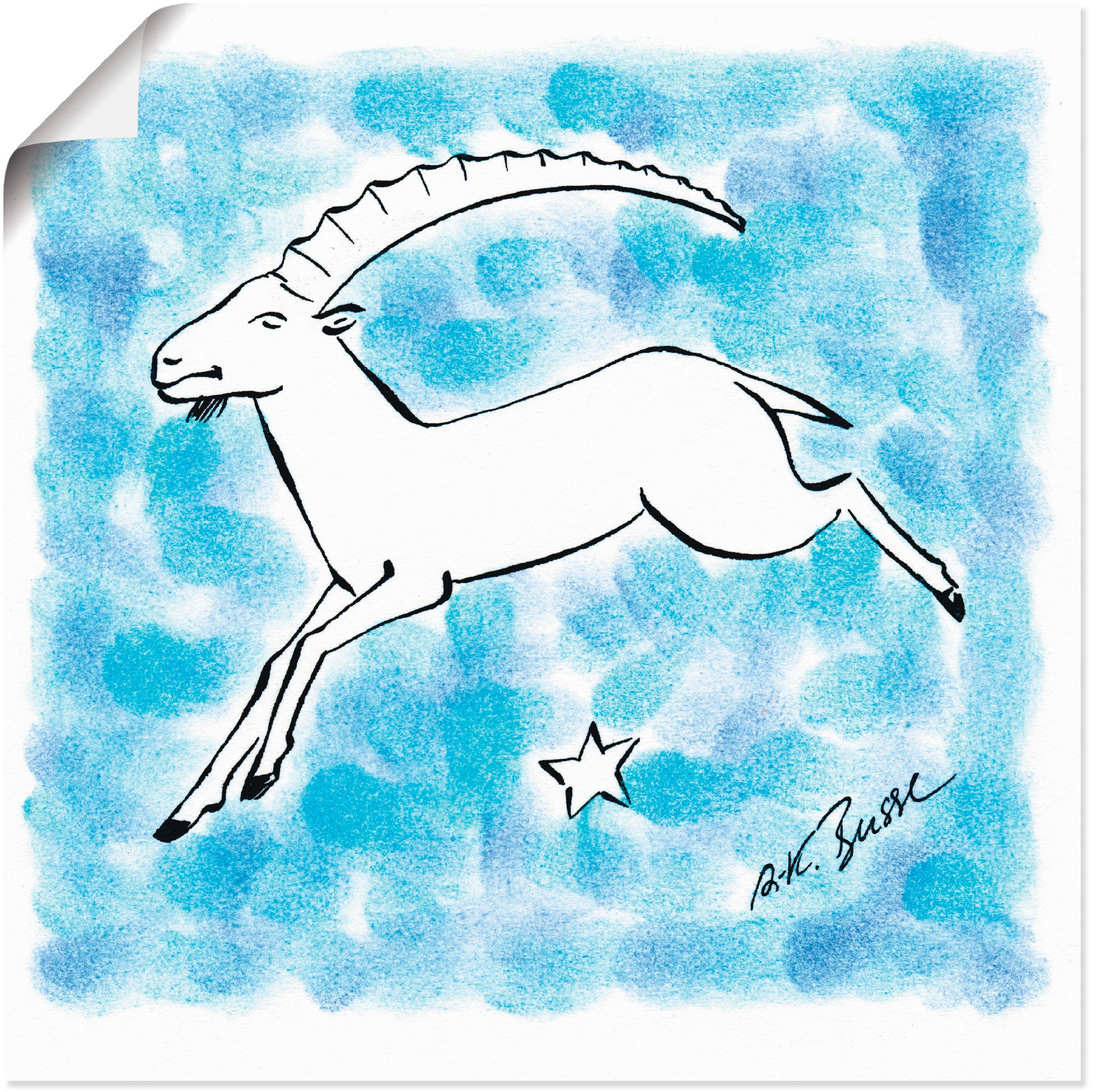 Image of Artland Wandbild »Serie Sternzeichen Steinbock«, Sternzeichen, (1 St.), in vielen Grössen & Produktarten -Leinwandbild, Poster, Wandaufkleber / Wandtattoo auch für Badezimmer geeignet bei Ackermann Versand Schweiz