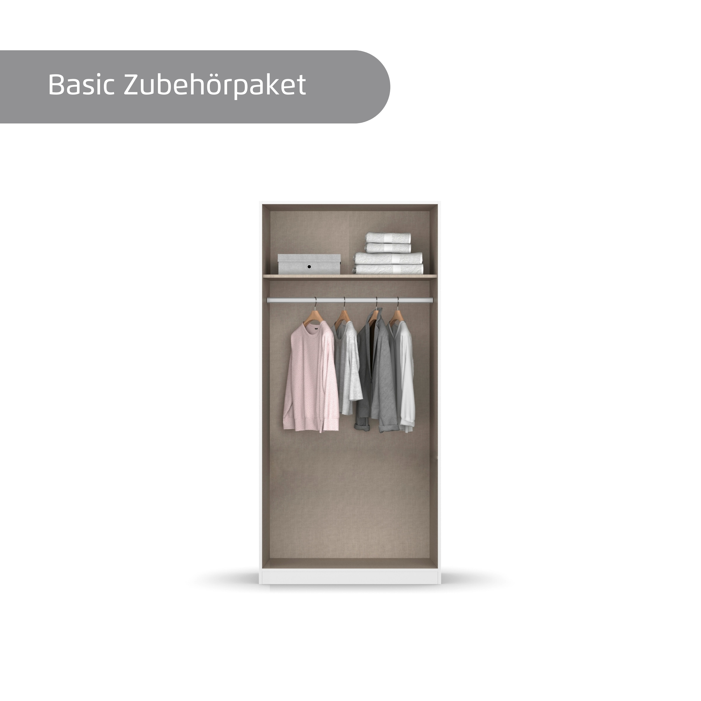 GOODproduct Kleiderschrank »Mehrzweckschrank Aktenschrank Möbel Mietswohnung Schlafzimmer MARLENE« 3 verschiedene Ausstattungen BASIC/CLASSIC/PREMIUM (inkl. SOFT-CLOSE),  in 3 Breiten 91/136/181 cm im Landhaus-Stil MADE IN GERMANY
