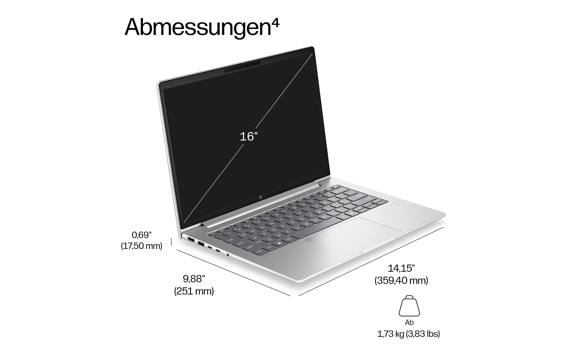 Image of HP Business-Notebook "ProBook 4 G2ah DX9Q9ET" / 16 ″ AMD Ryzen 5 512 GB SSD