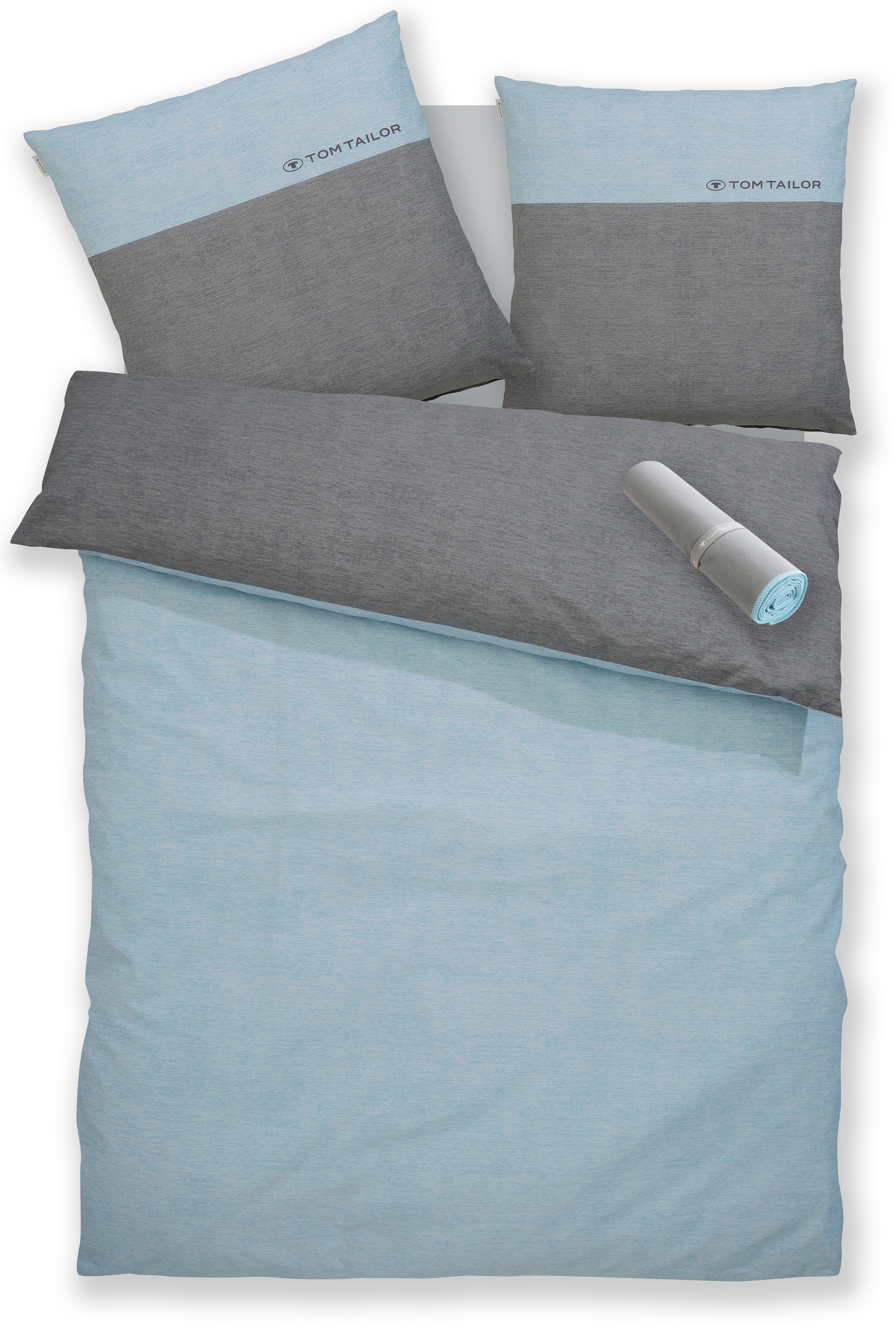 TOM TAILOR HOME Linge de lit »Henry« 3 cuis Bettwäsche aus Baumwolle, mit GRATIS-Zugabe: Sporthandtuch