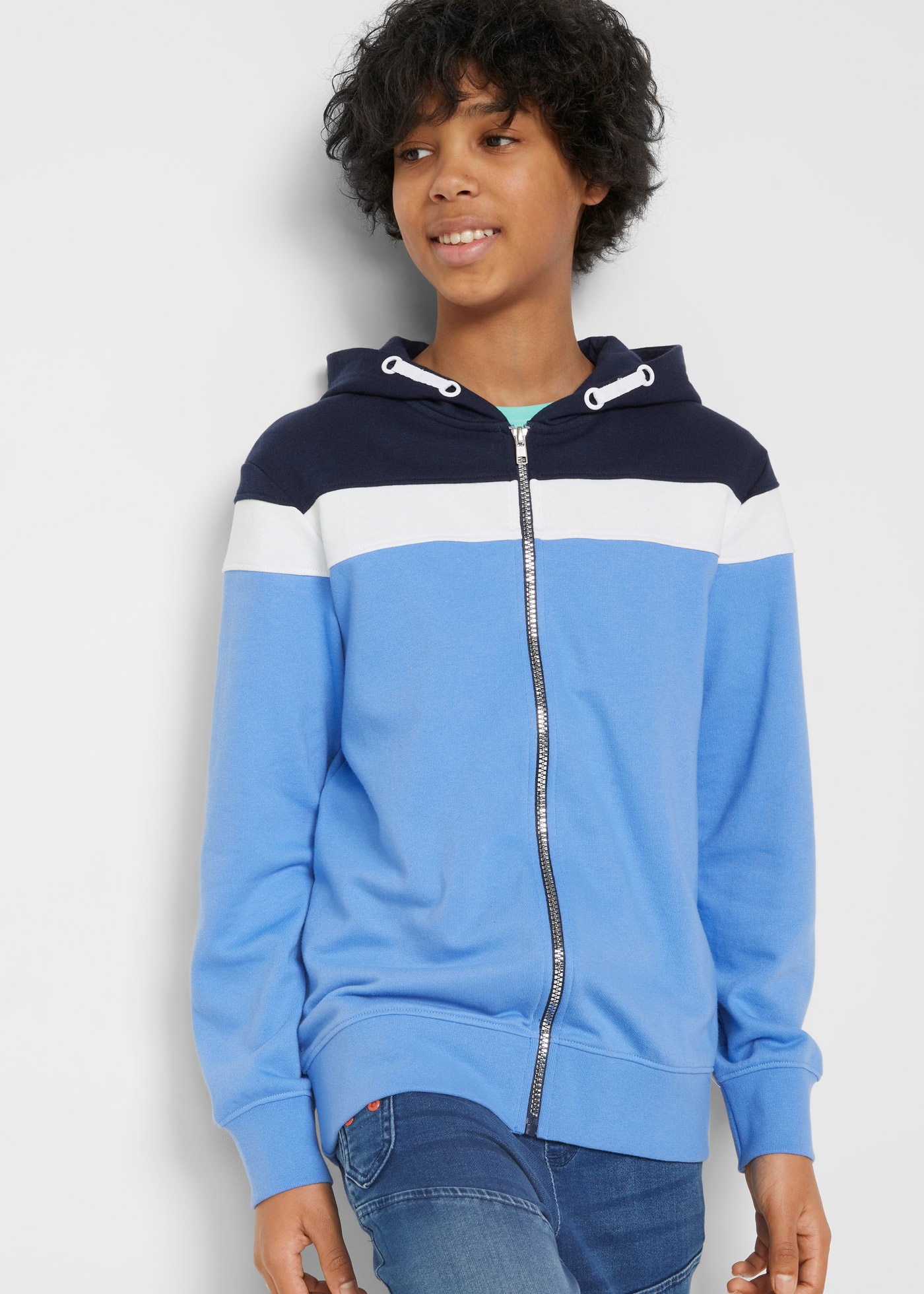 bonprix Sweat à capuche 1 mit Kapuze, für Frühling und Sommer, Langarm