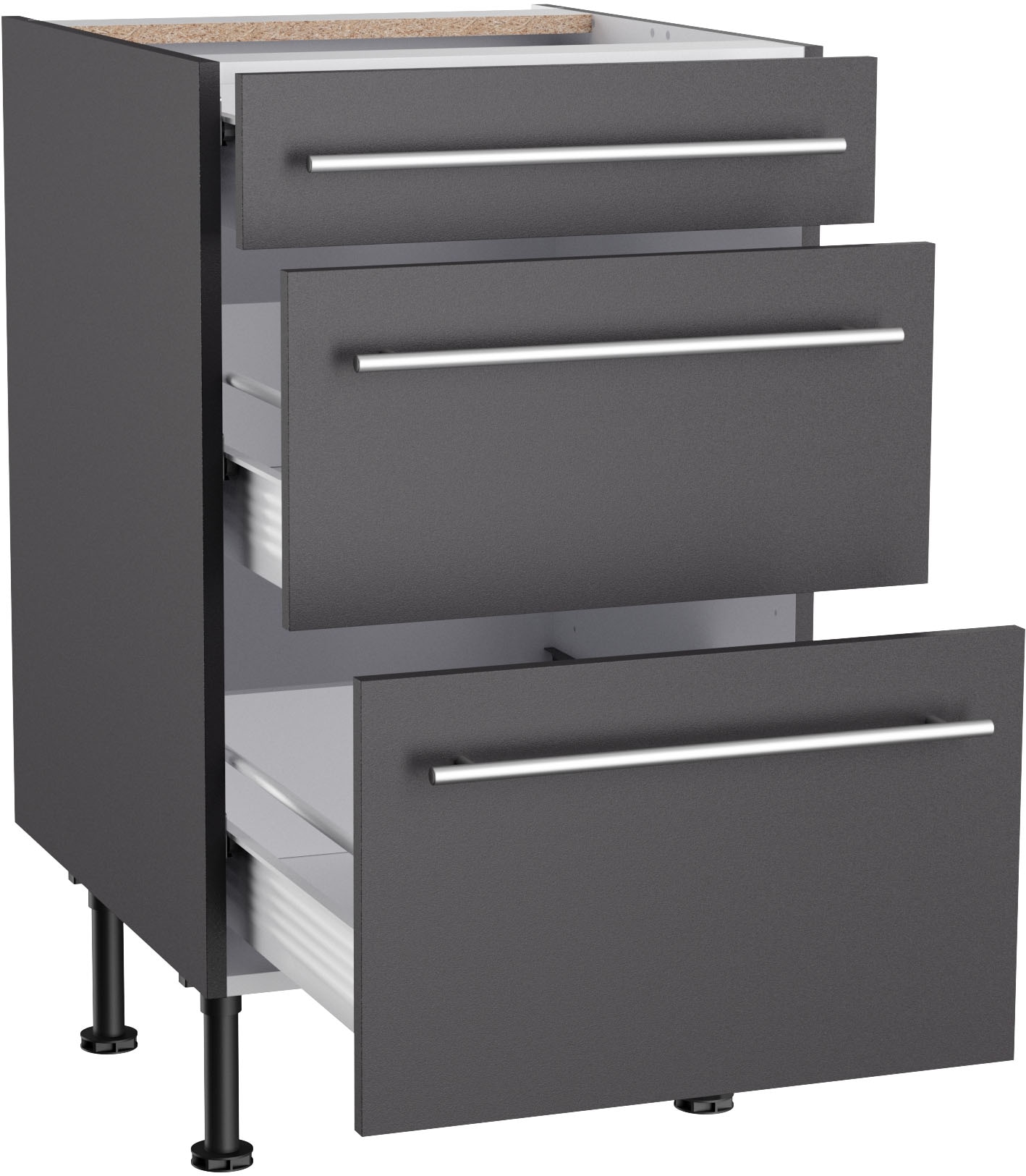 KOCHSTATION Unterschrank »KS-Bern2«, Breite 50 cm, 1 Schubkasten, 2 Auszüge
