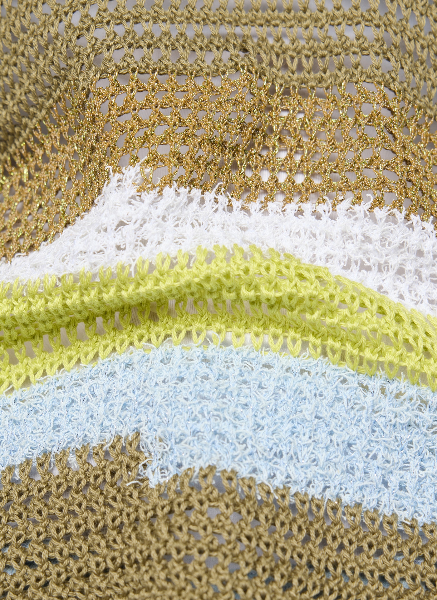 Rabe Pull en tricot Halbarm mit Colorblocking-Streifen und im Häkel-Look