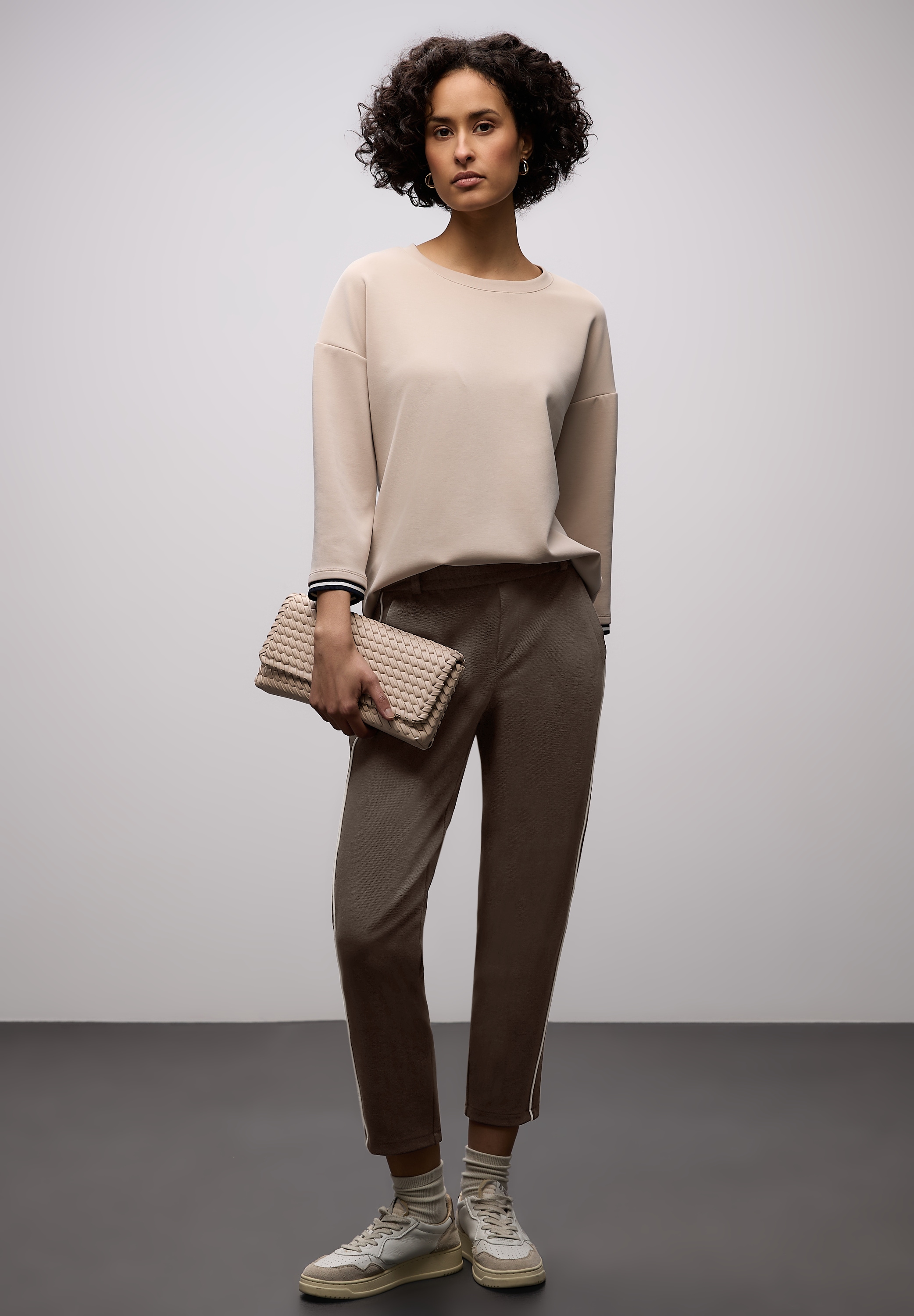 STREET ONE Pantalon en tissu »Style Bonny Piqué«  mit Tape-Detail