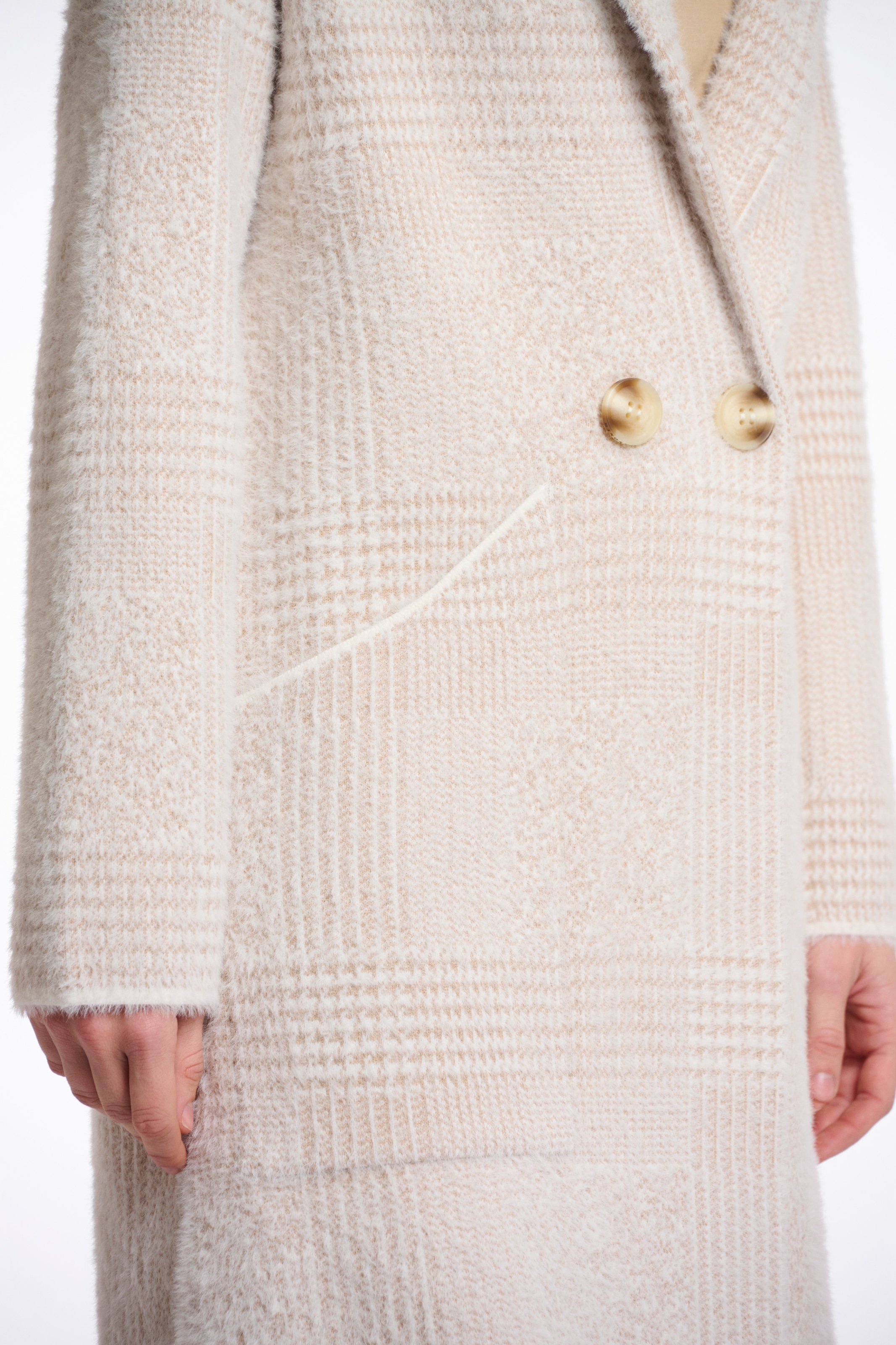 Rino & Pelle Cardigan long avec col revers et motif fin