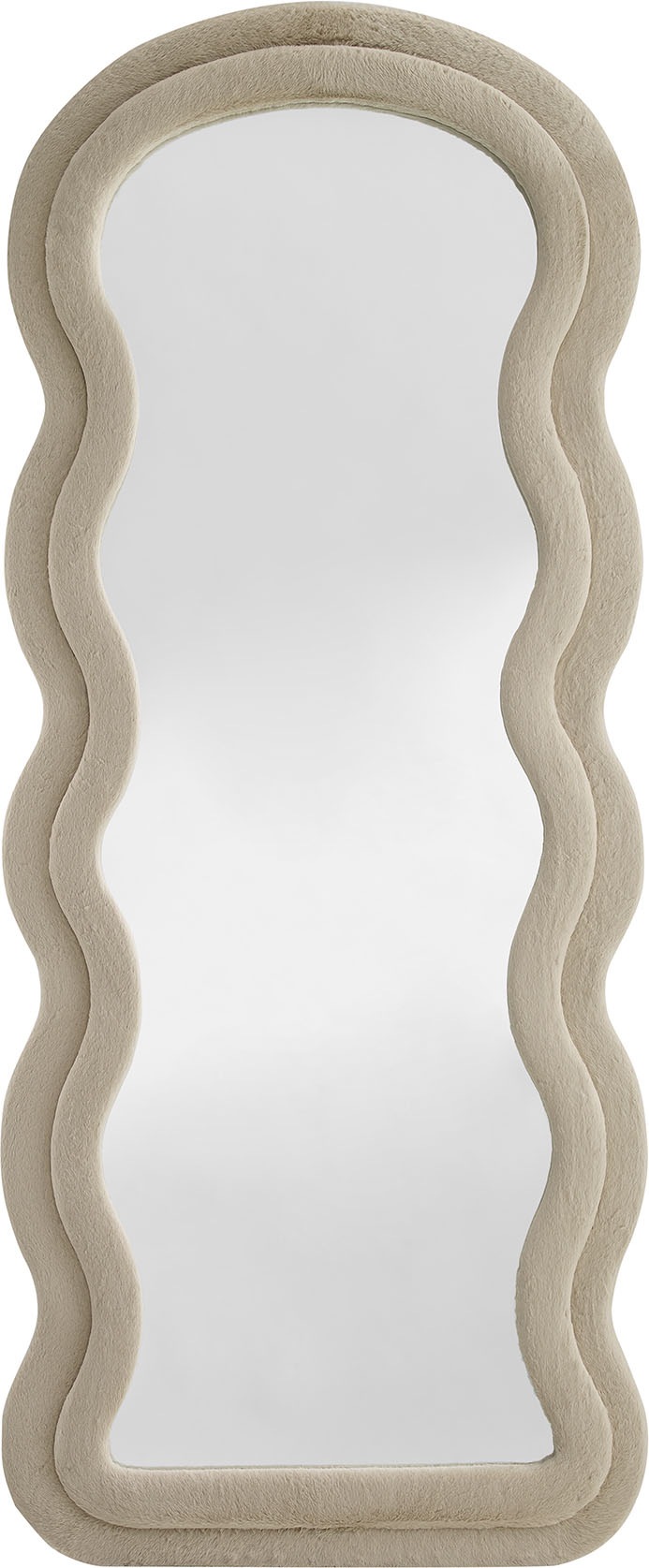 SalesFever Ganzkörperspiegel »Bristol Ganzkörperspiegel: Eleganz in 170 cm Höhe«, (1 St.), Wellenförmiger Kunstfell-Rahmen, 170cml