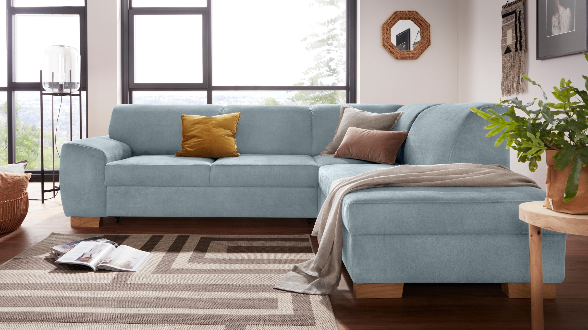 DOMO collection Ecksofa »Incanto kubische Formensprache, komfortabel, L-Form« wahlweise mit Bettfunktion