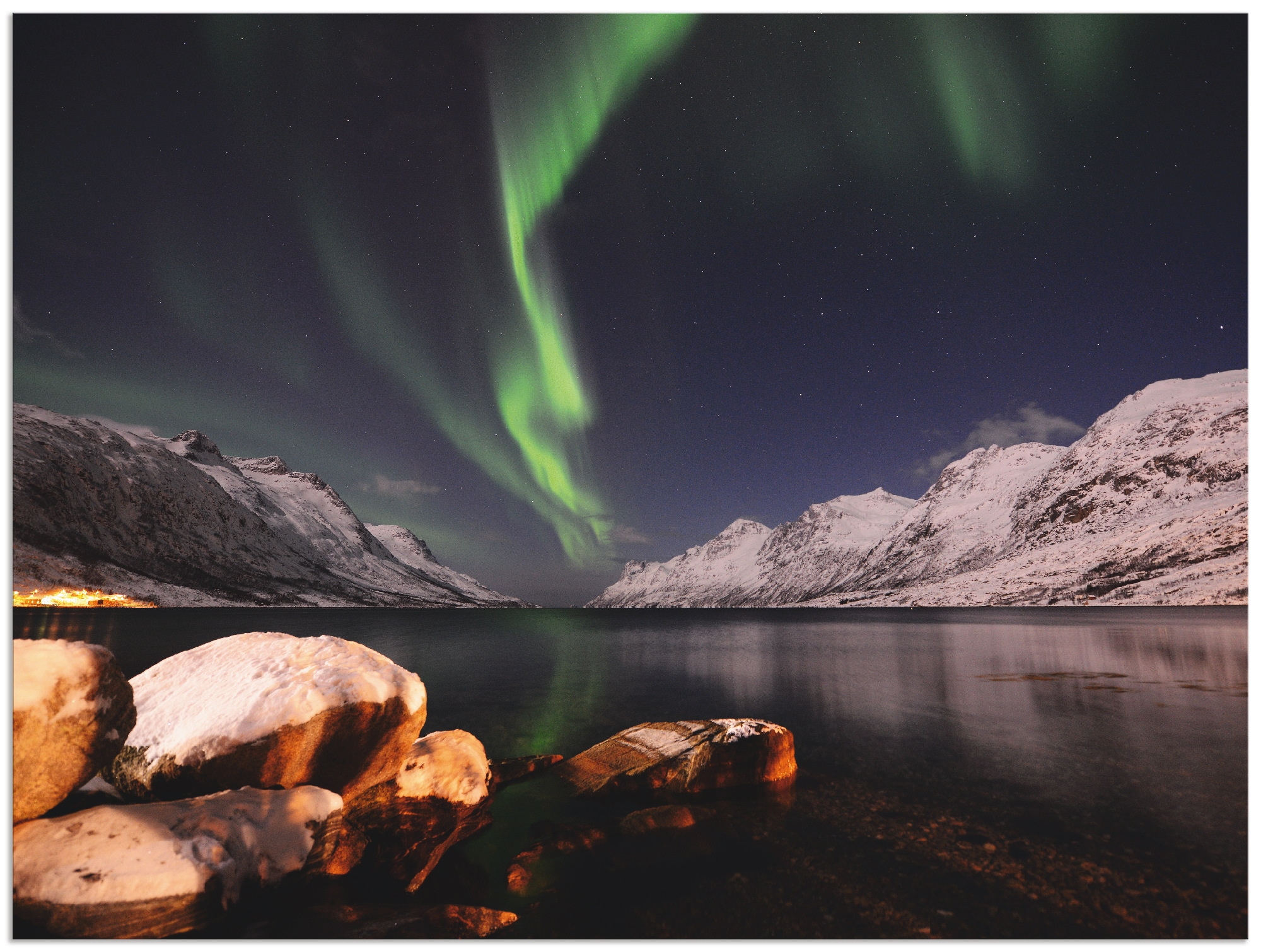 Image of Artland Alu-Dibond-Druck "Nordlicht Norwegen II" Himmel 1 Stk. tlg. für Innen- und Aussenbereich geeignet, Outdoorbild