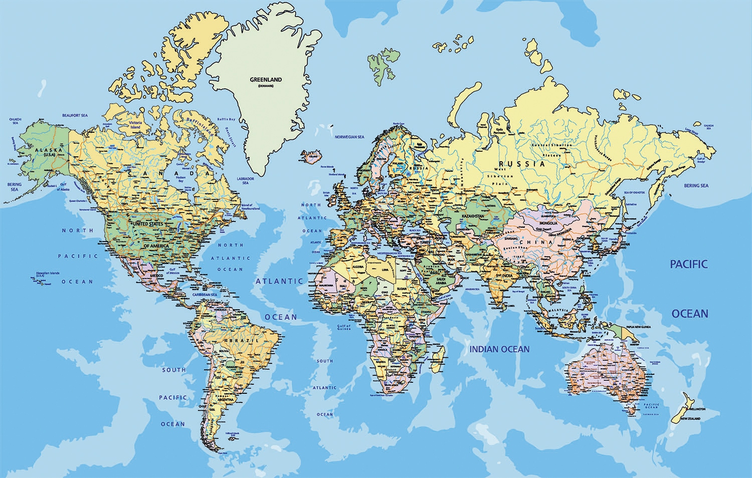 Image of Papermoon Fototapete "World Map" glatt