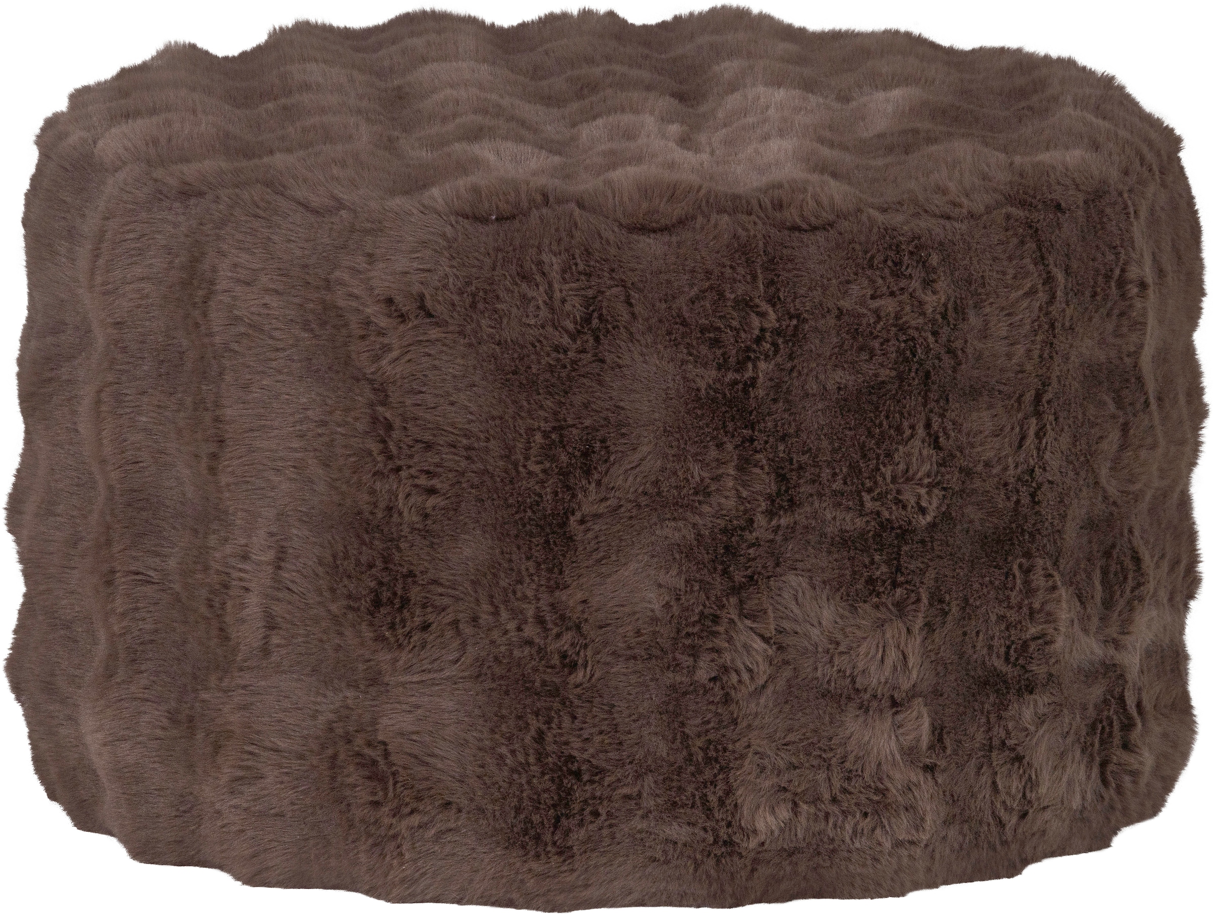 WOOOD Tabouret »Olven mit Dream-Flauschbezug und runder Form H 36 x B 60 x T 60 cm« Bonne résistance à l'usure, texture duveteuse, livré monté