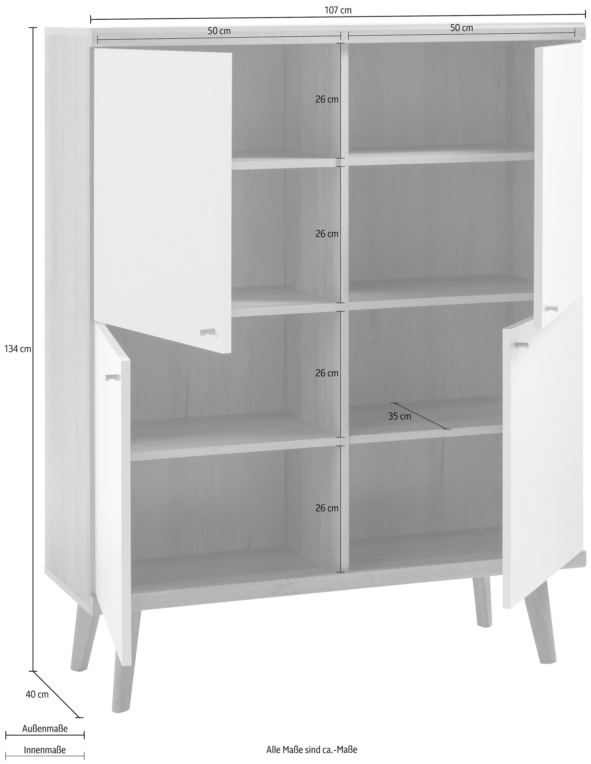 frais freundin sans »Merle«, Highboard Collection Design, 107 aus sur livraison Breite Scandi de Home andas cm, der